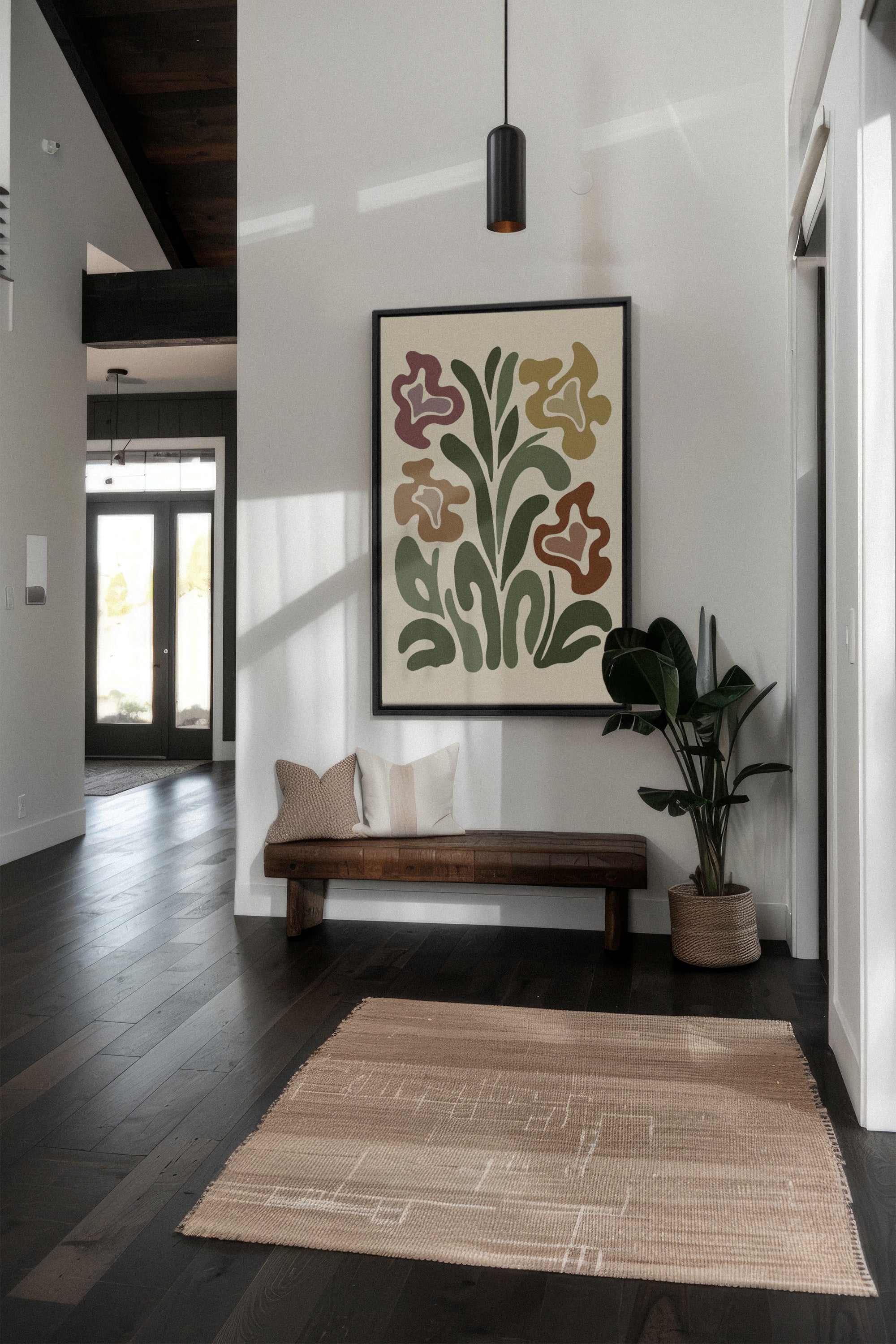 OLEKA CANVAS - TRIPPY BOTANICALS, Oeuvre sur toile étirée, encadré Noir