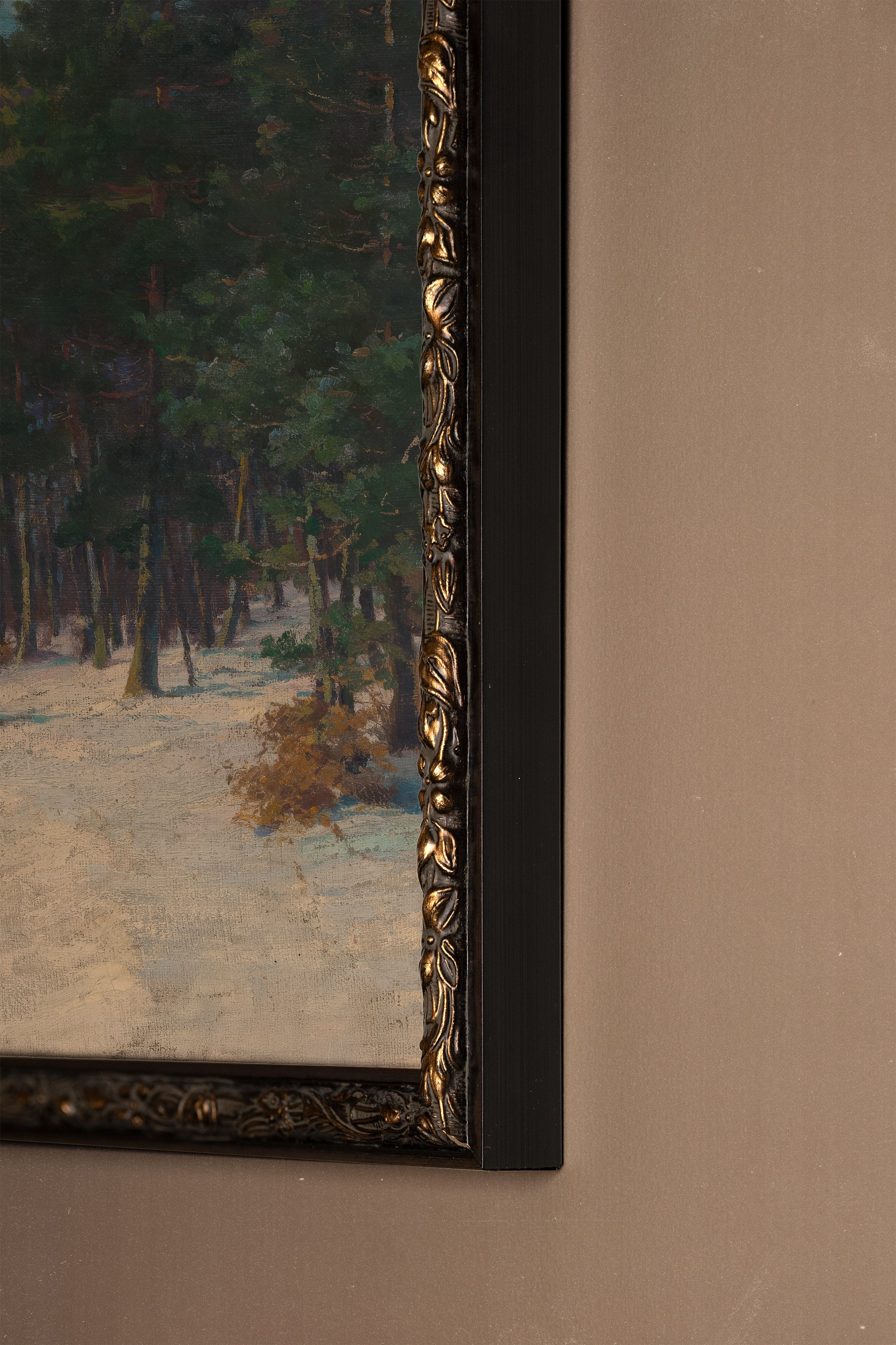 WHISPER OF PINES, Work on canvas, framed Vintage Bronze