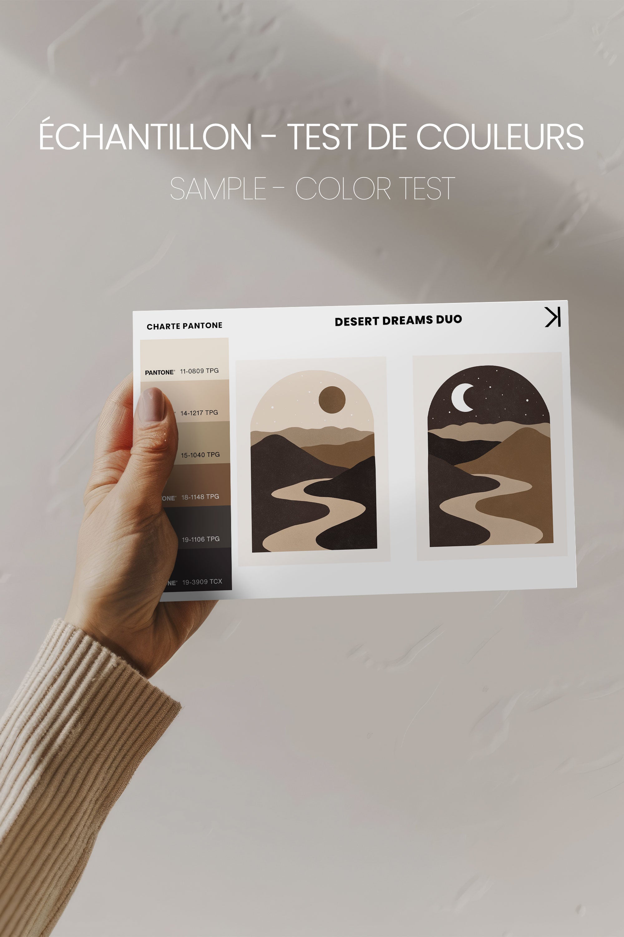 OLEKA CANVAS - DESERT DREAMS DUO, 2 Oeuvres sur toile étirée, encadré Noir