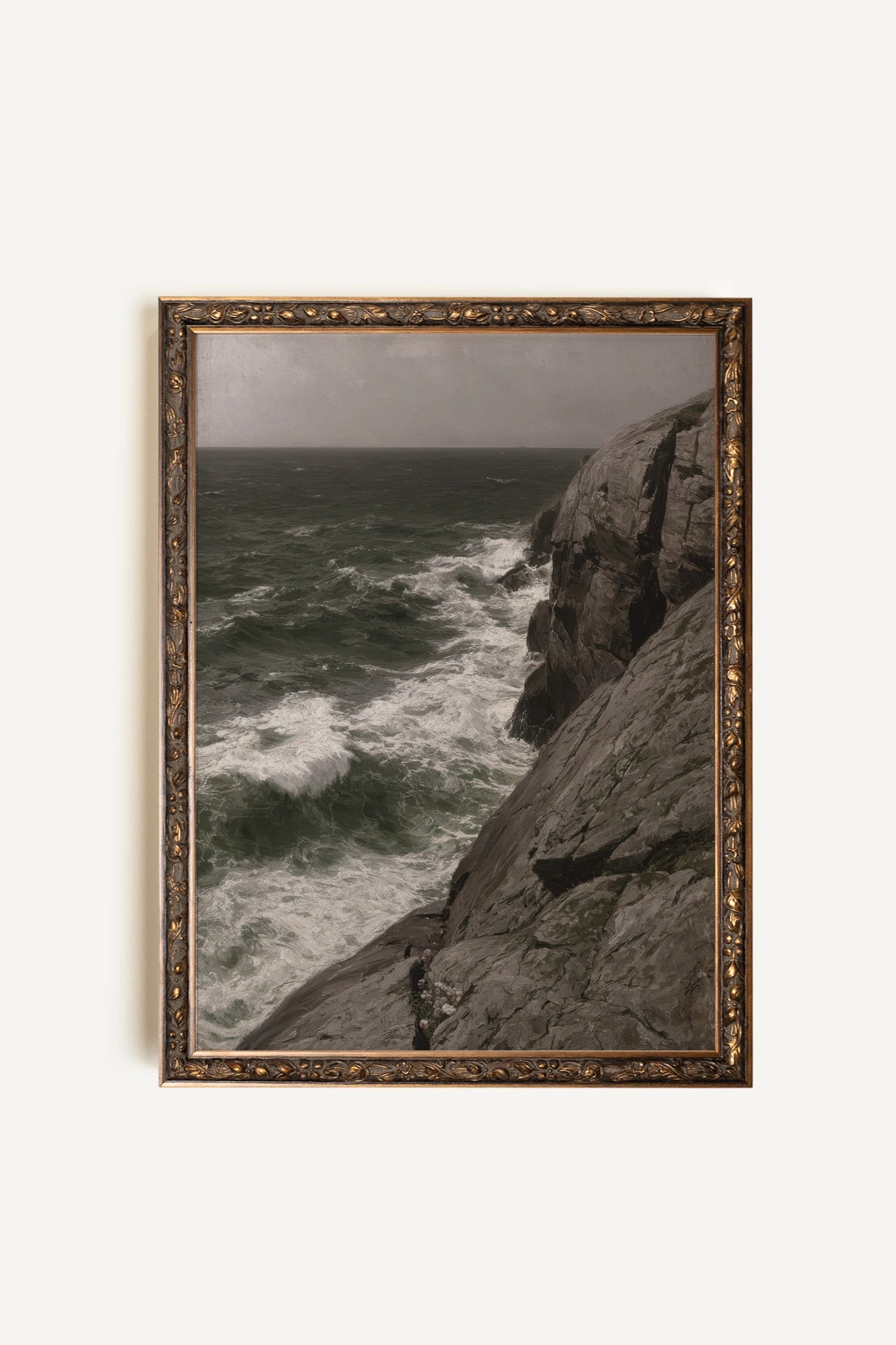 RIVAGE NORDIQUE, Oeuvre sur toile étirée, encadré Vintage Bronze