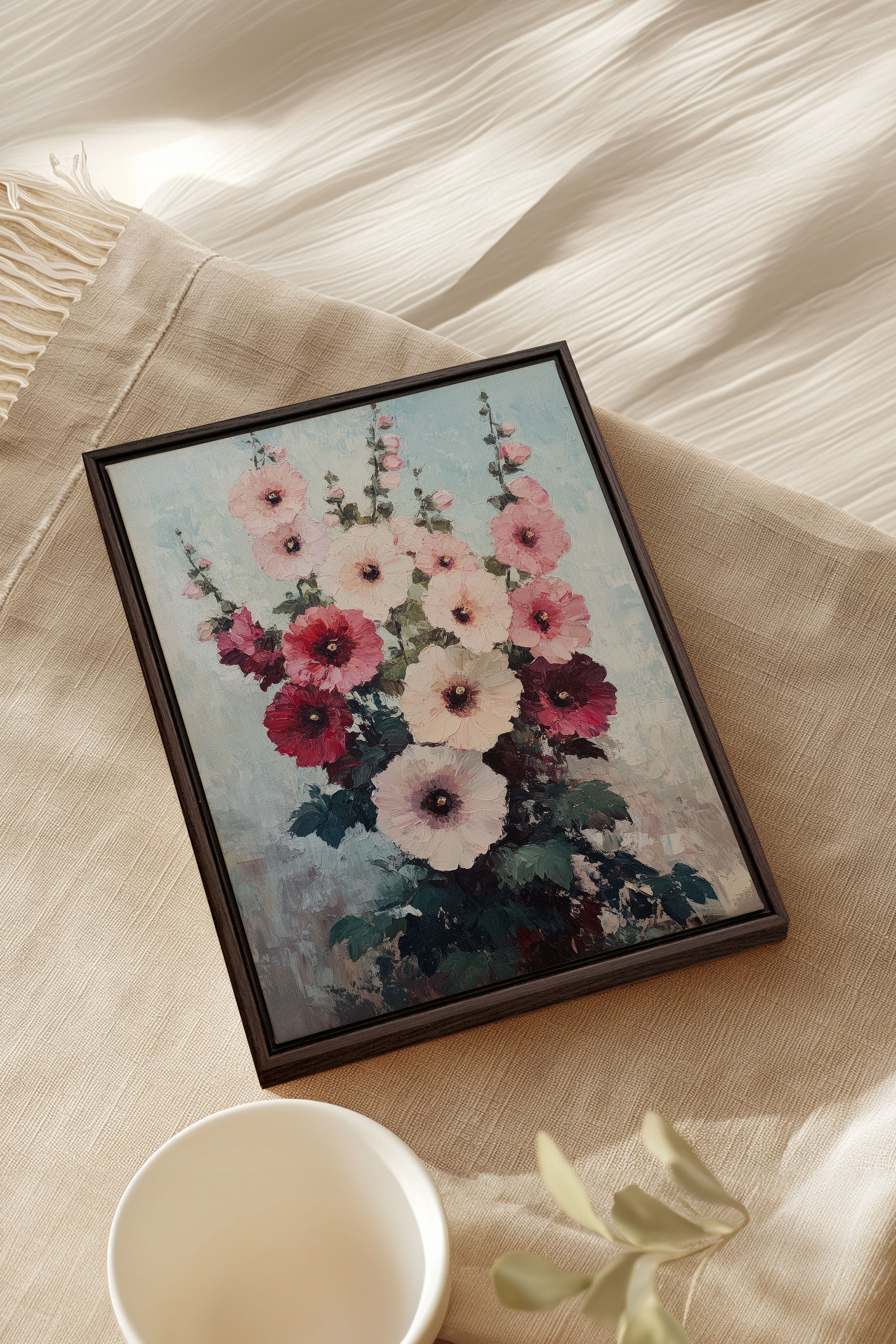 OLEKA CANVAS - ROSEWATER DREAM, Oeuvre sur toile étirée, encadré Brun Noyer