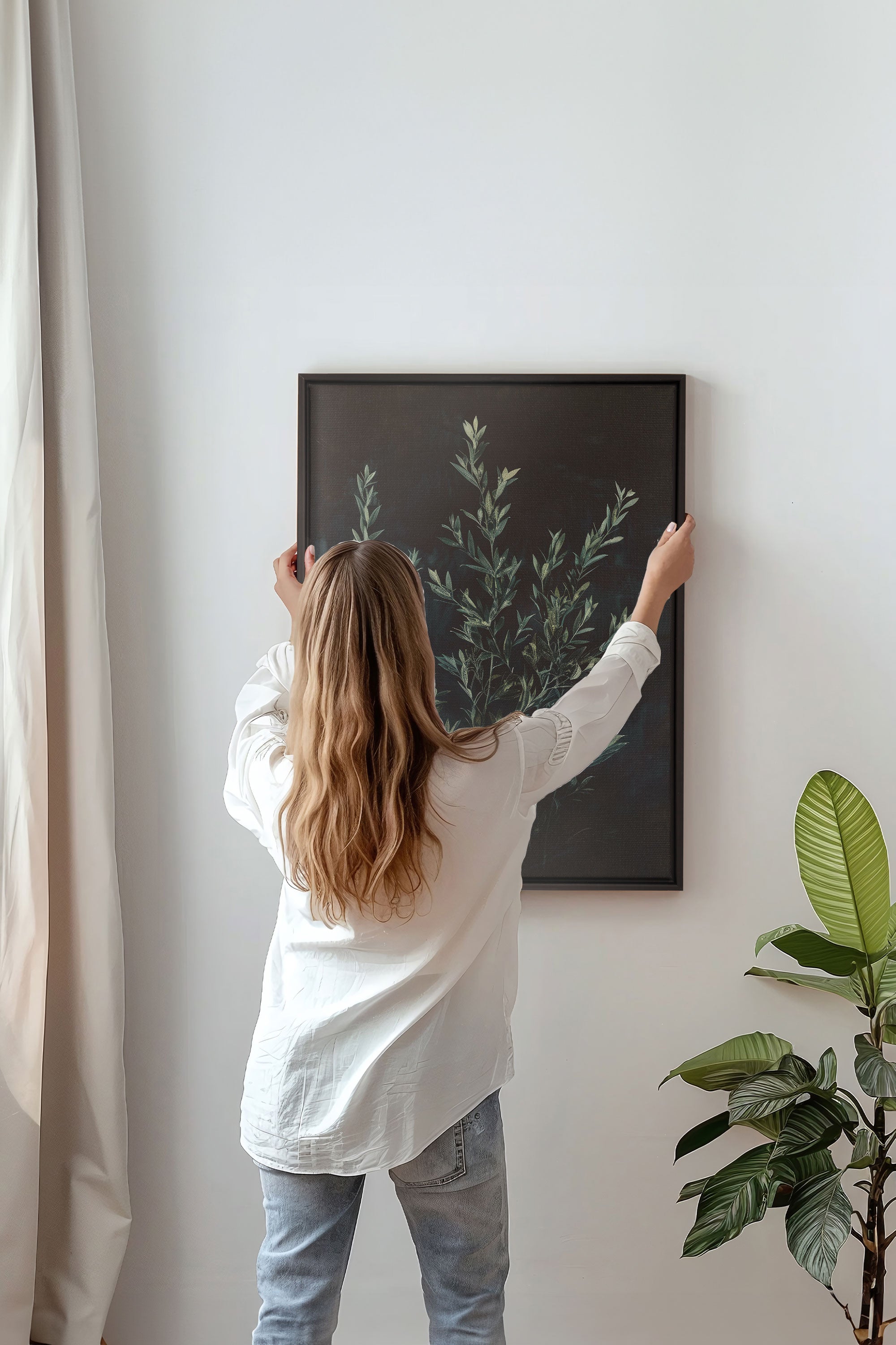 OLEKA CANVAS - SOUS-BOIS, Oeuvre sur toile étirée, encadré Noir