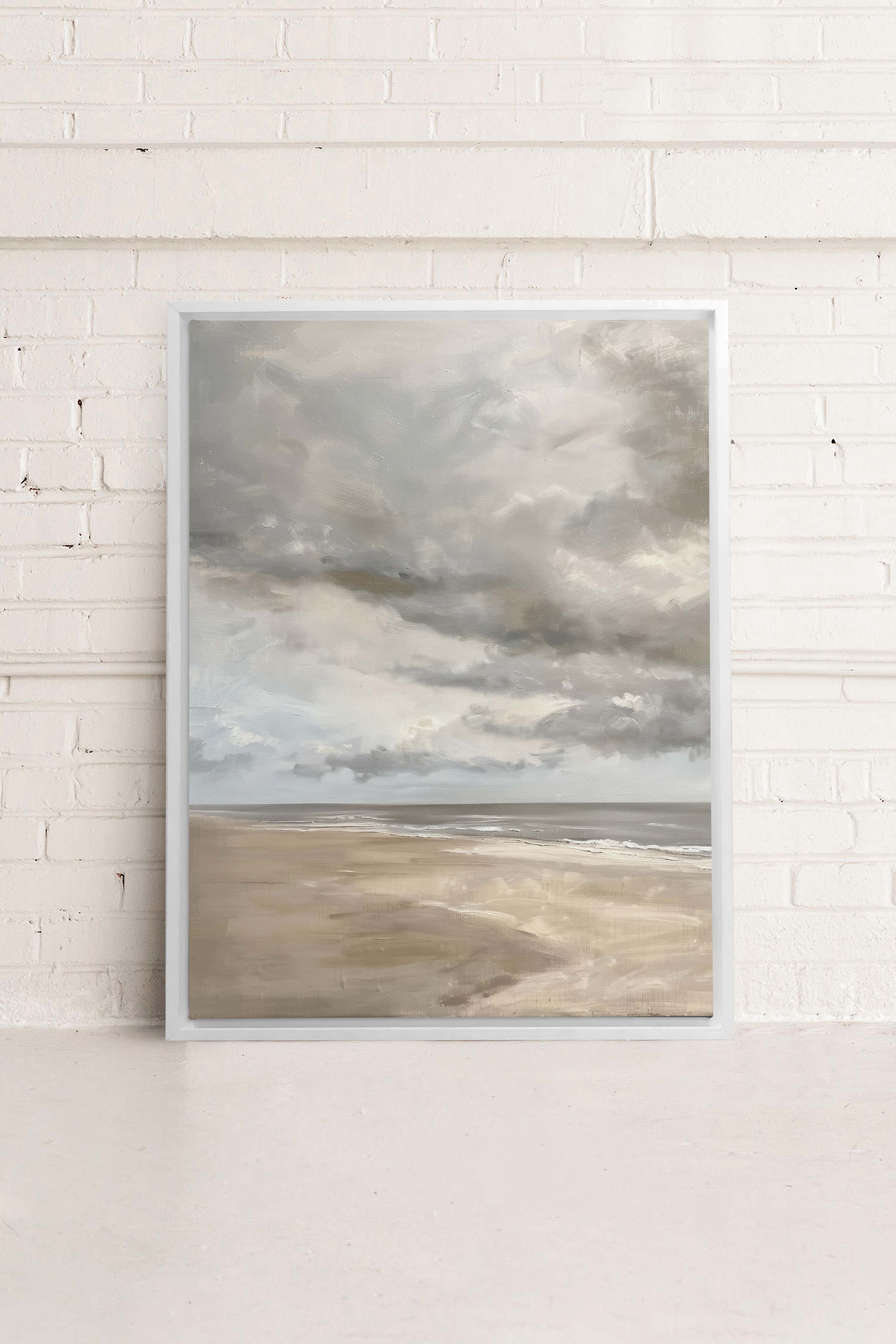 OLEKA CANVAS - SOFT SANDS, Oeuvre sur toile étirée, encadré Blanc