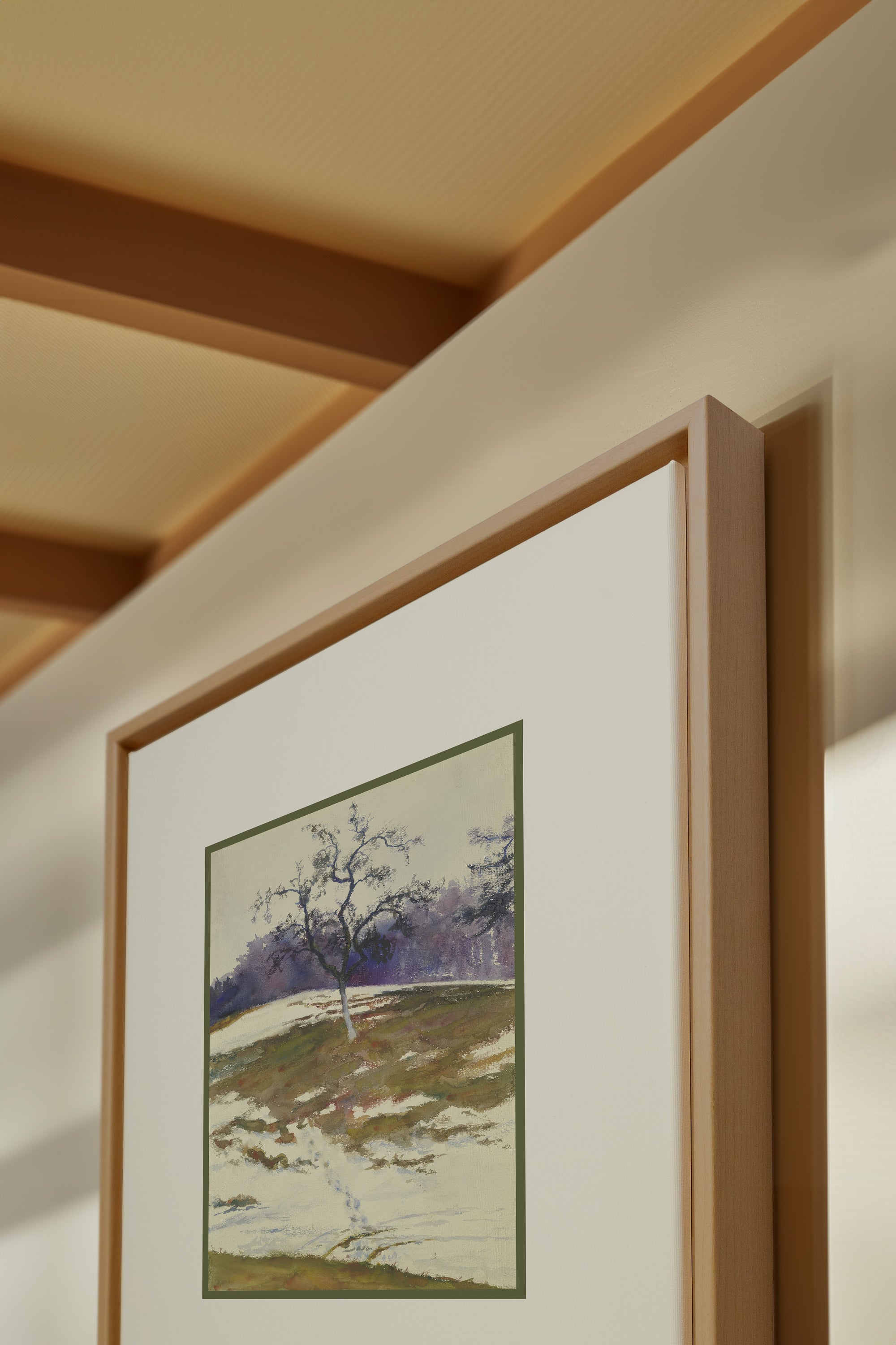 VESTIGE DE SAISON, Oeuvre sur toile étirée, encadré Naturel Clair