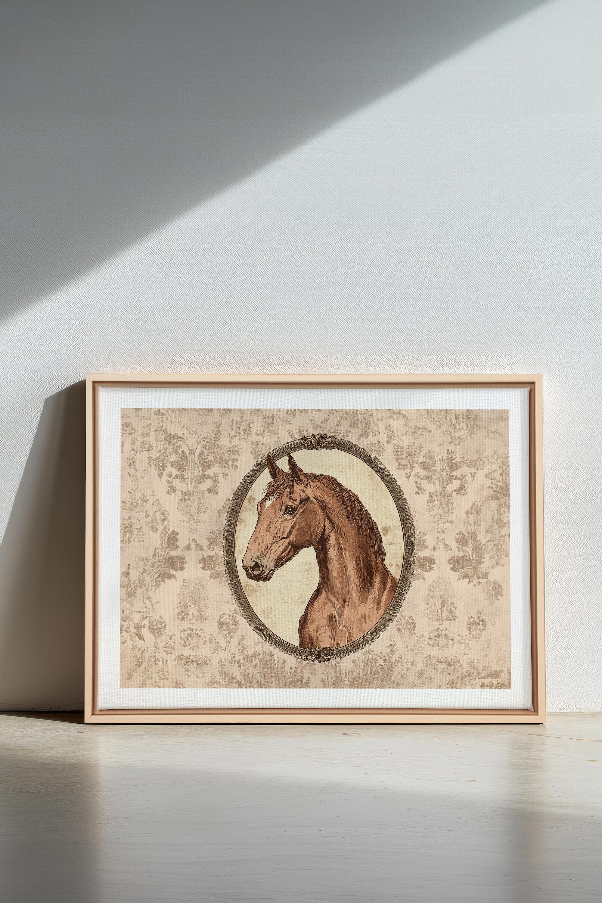 OLEKA CANVAS - GRÂCE ROYALE, Oeuvre sur toile étirée, encadré Naturel Clair