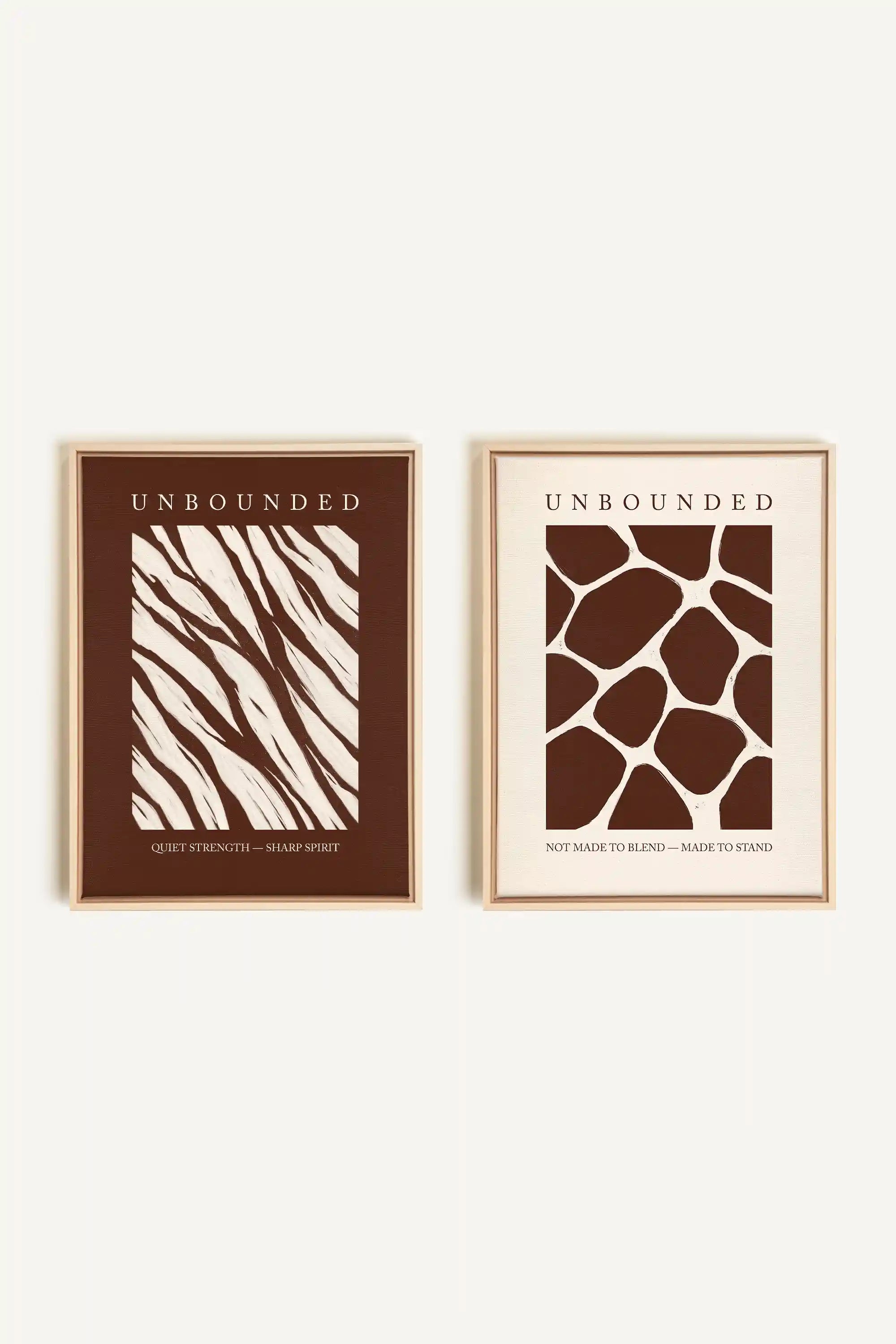 UNBOUNDED DUO, 2 Works on stretched canvas, framed Naturel Clair