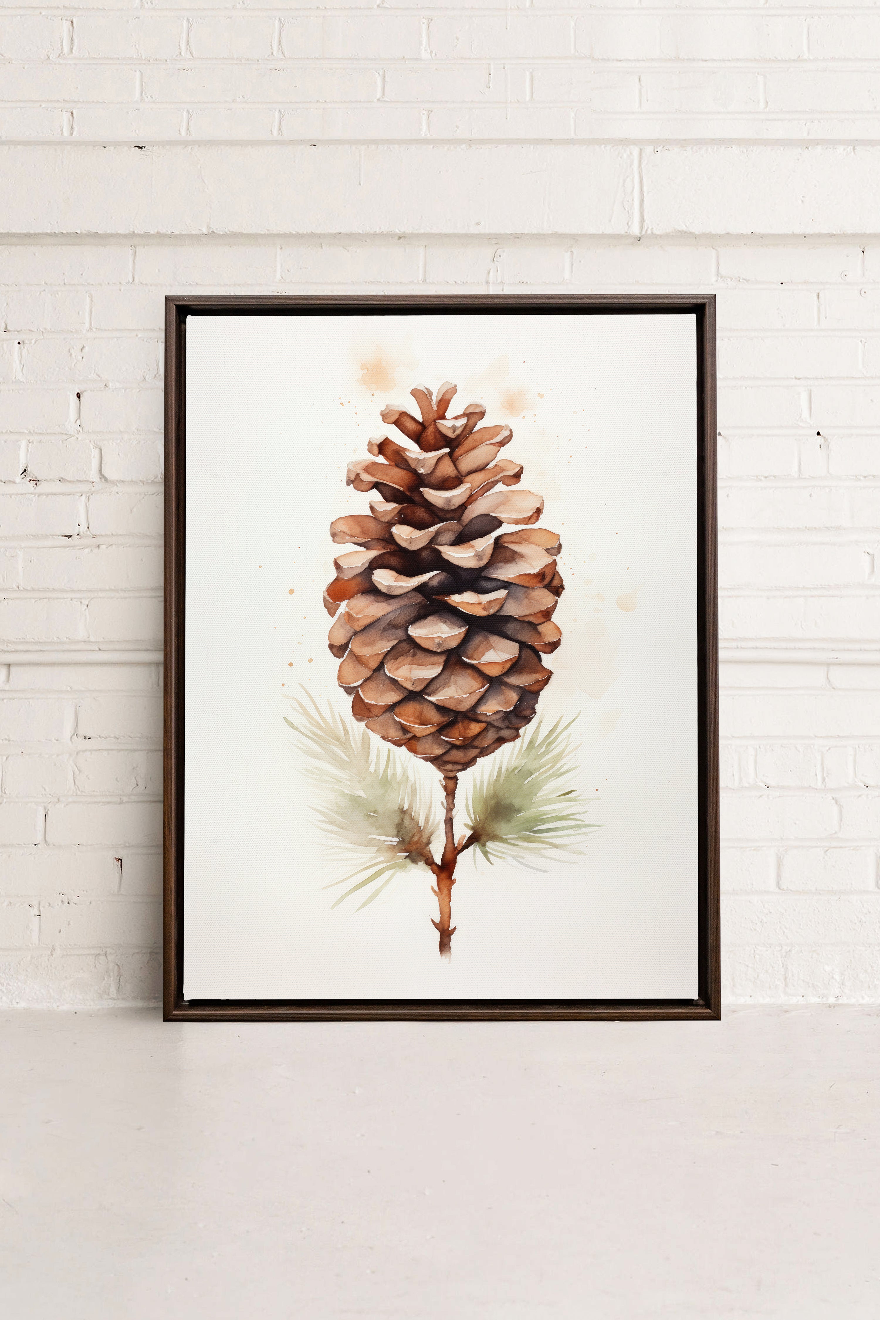 OLEKA CANVAS - Pine haven, Oeuvre sur toile étirée, encadré Brun Noyer