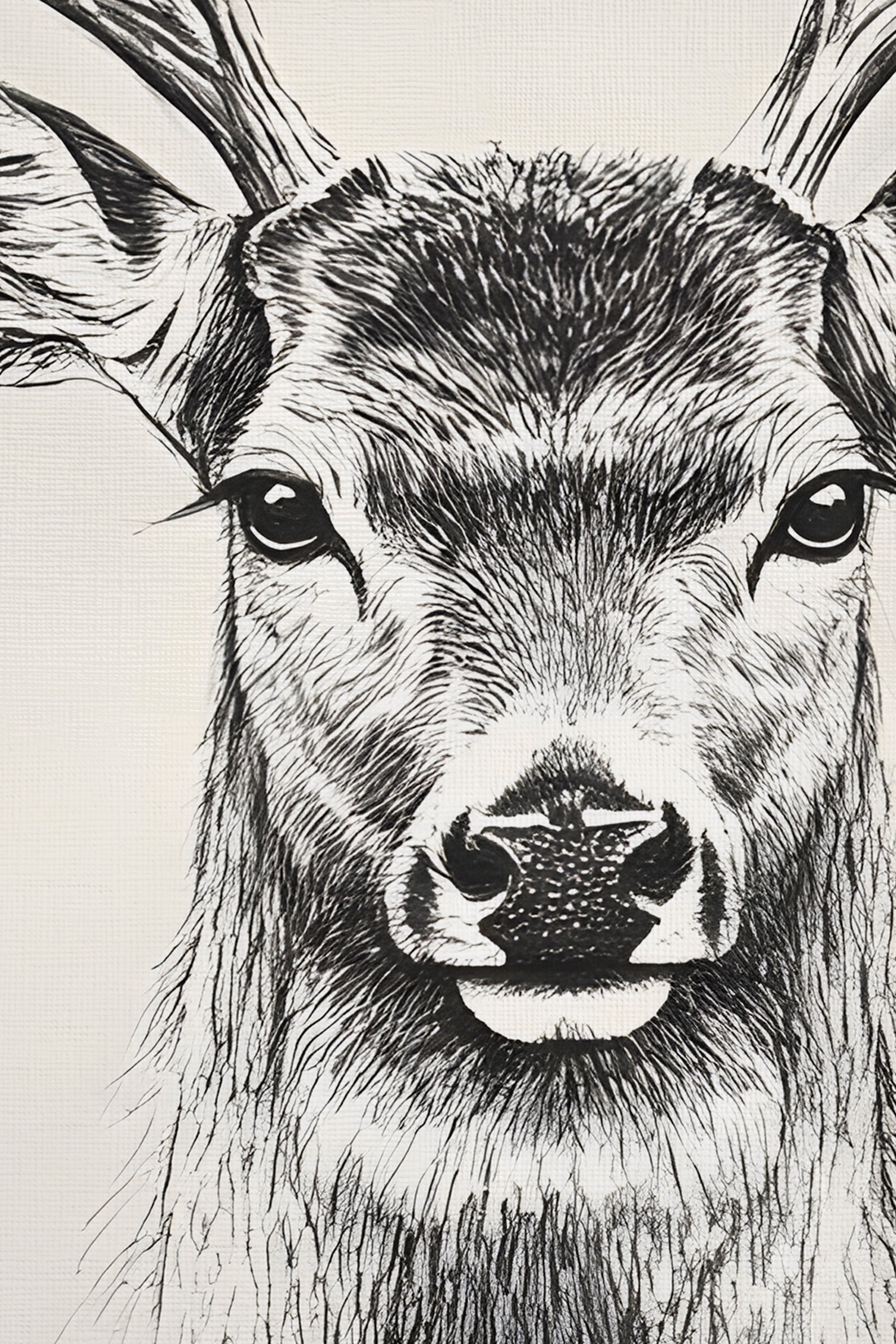 ESQUISSE SAUVAGE, Artwork on rigid canvas, framed Vintage Silver