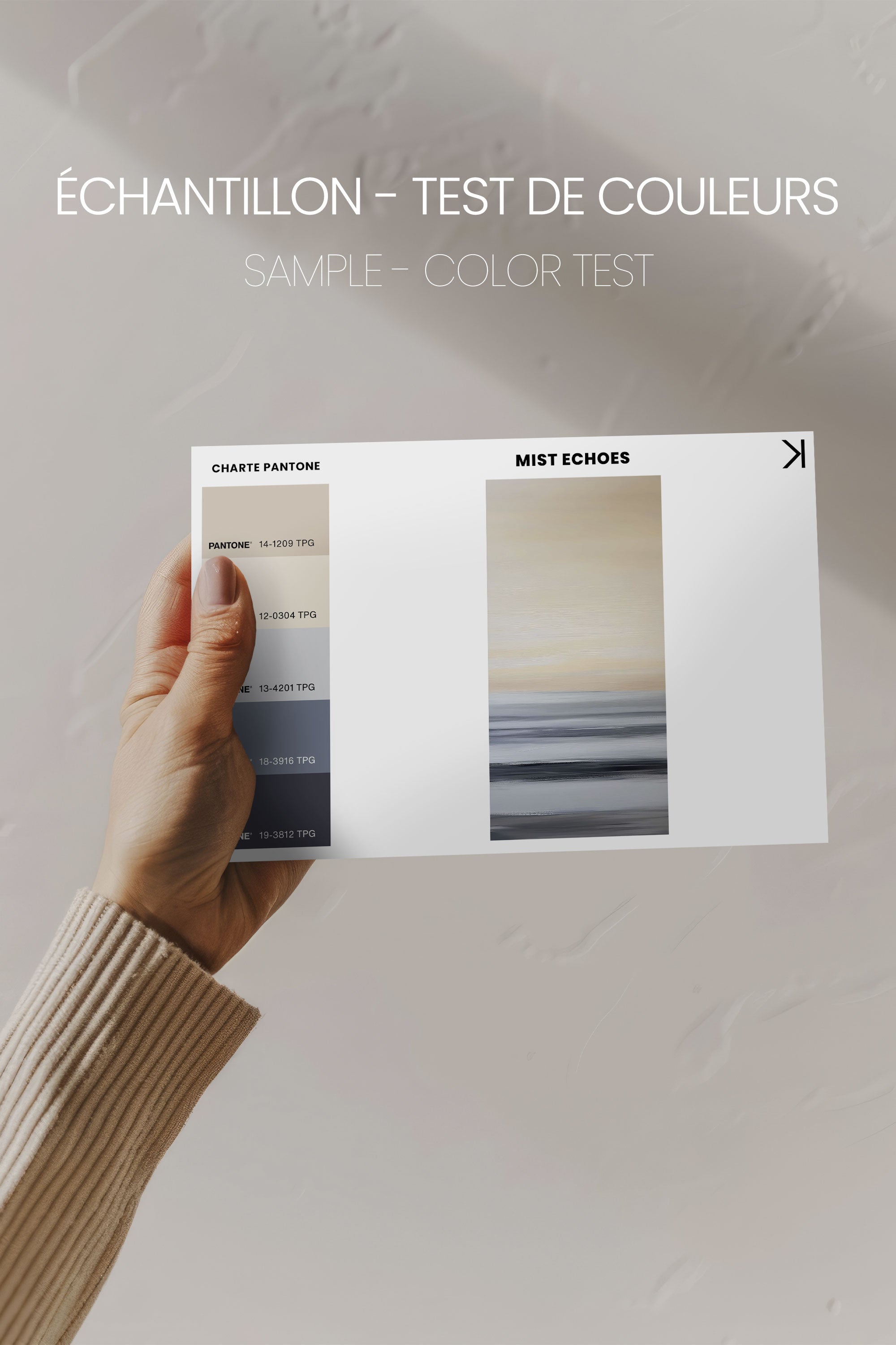 OLEKA CANVAS - MIST ECHOES, Oeuvre sur toile étirée, encadré Blanc