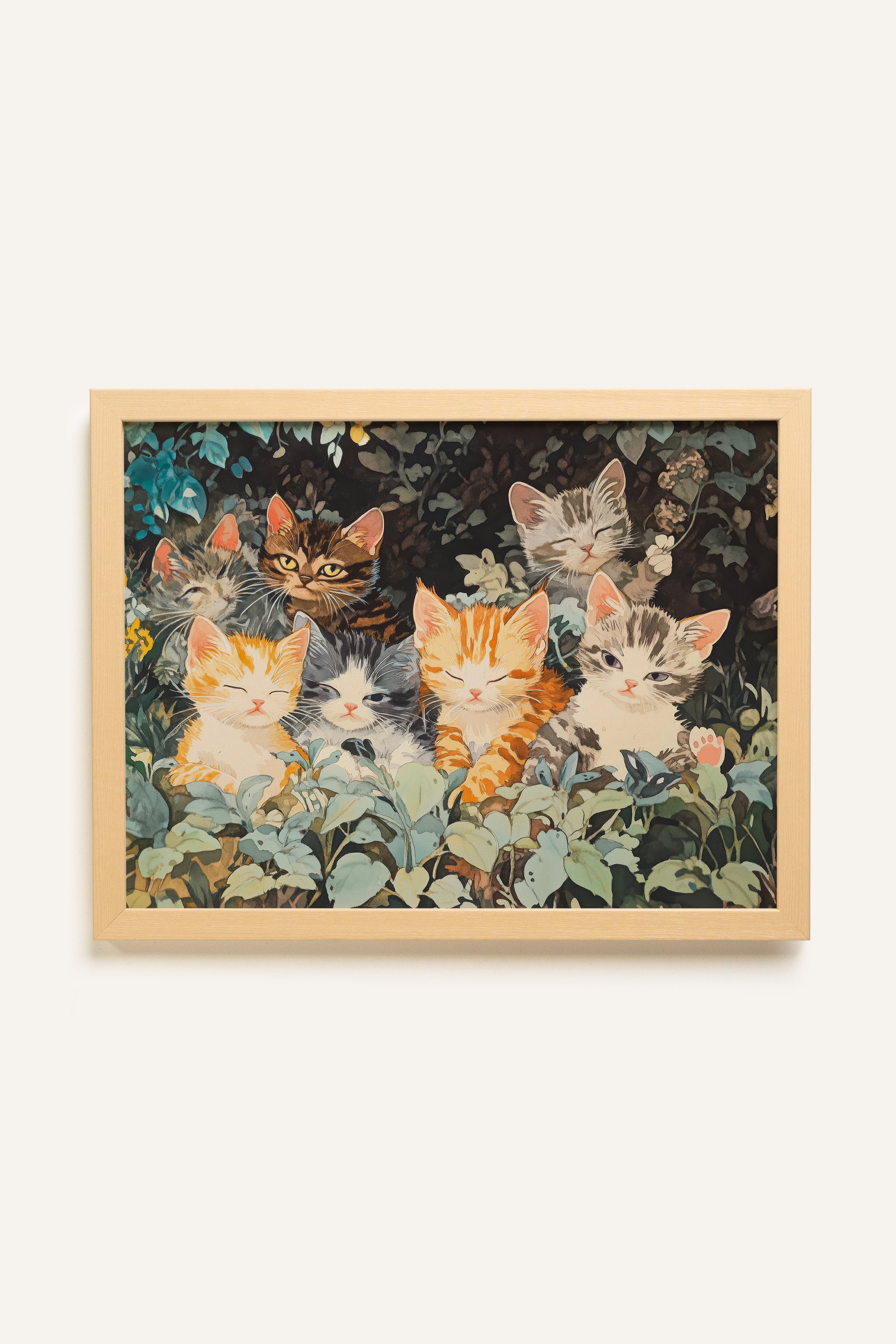 PETITE TROUPE, Artwork on rigid canvas, framed in Natural Light