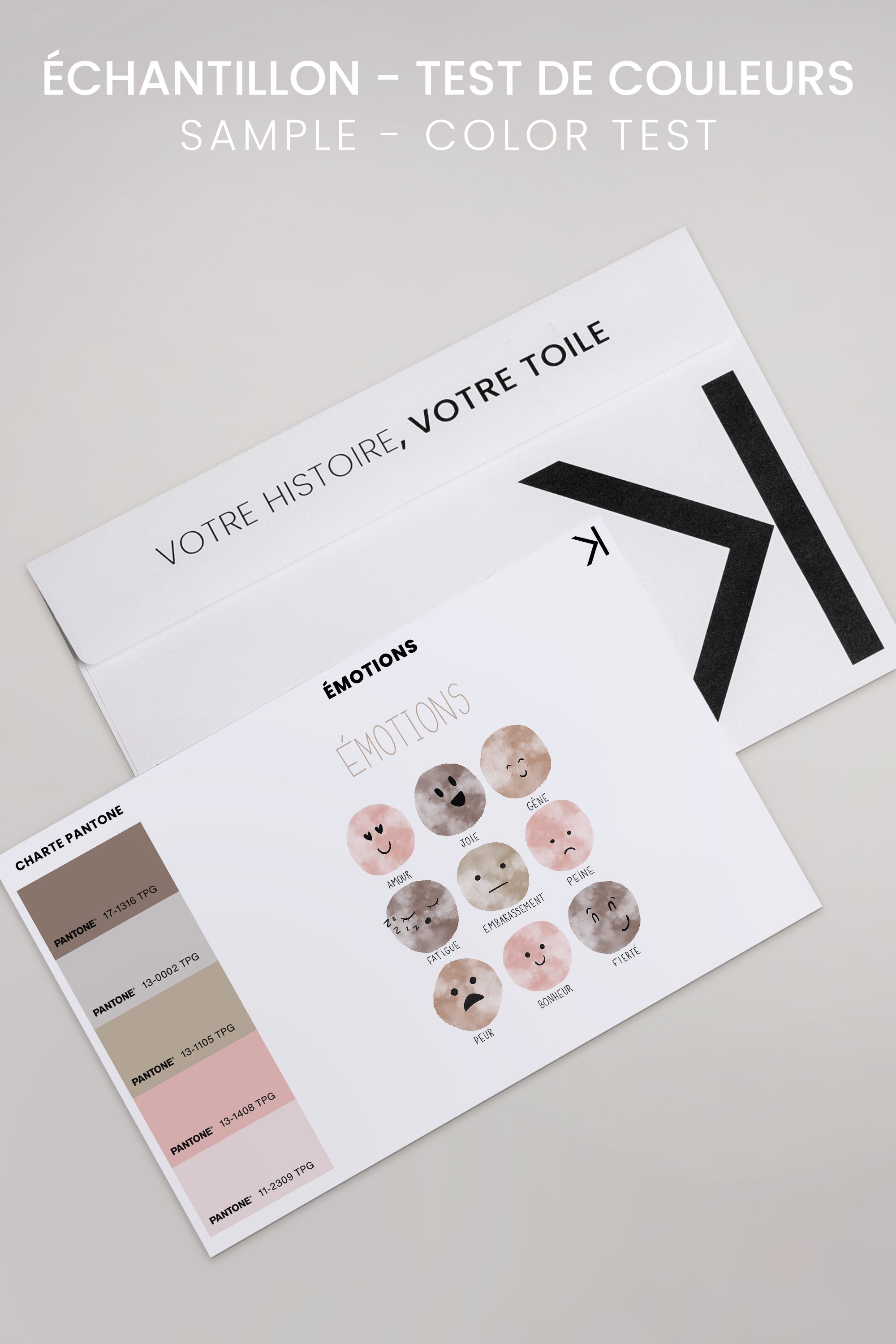 OLEKA CANVAS - ÉMOTIONS, Oeuvre sur toile étirée, encadré Blanc