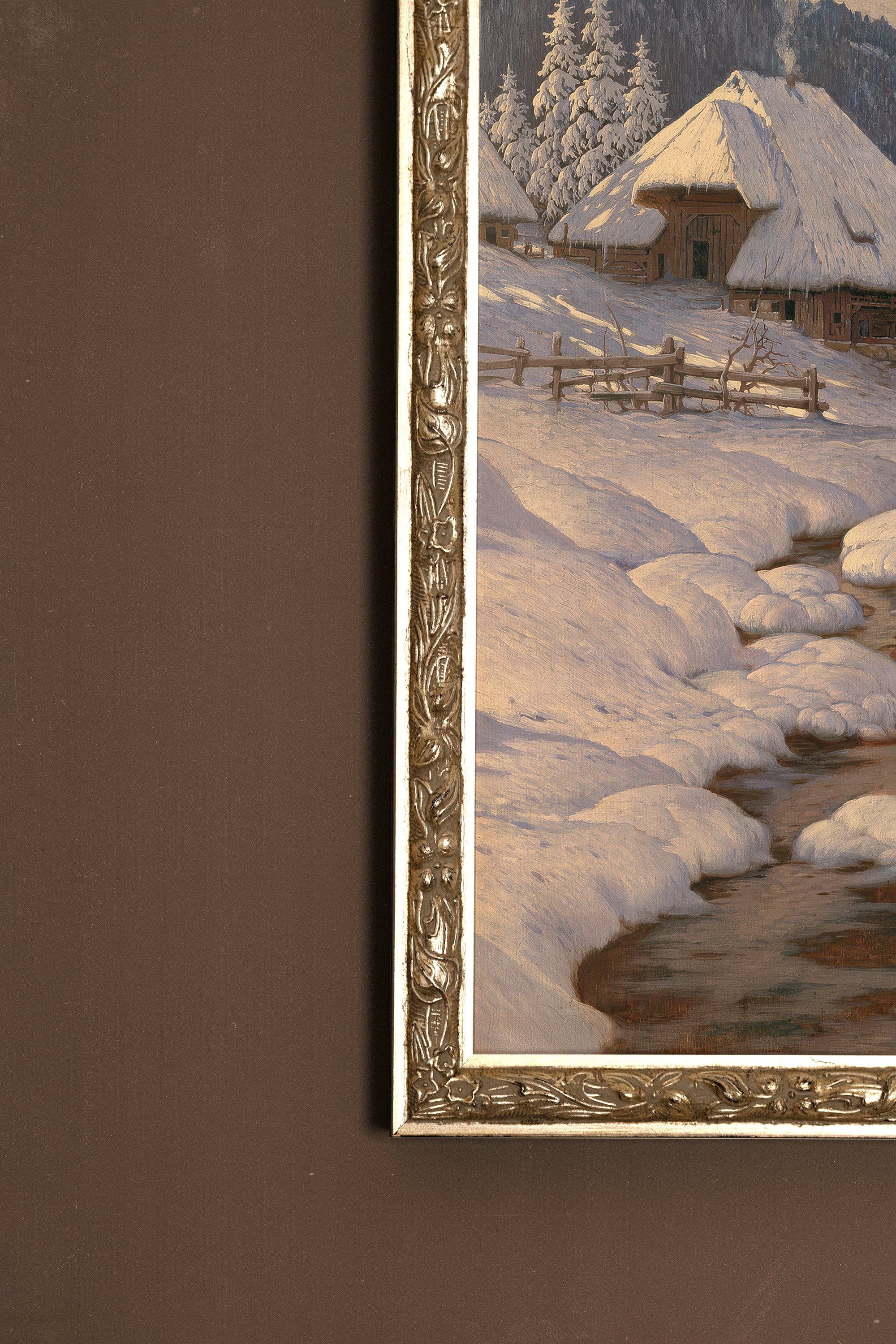 MORNING FROST, Oeuvre sur toile rigide, encadré Vintage Argent