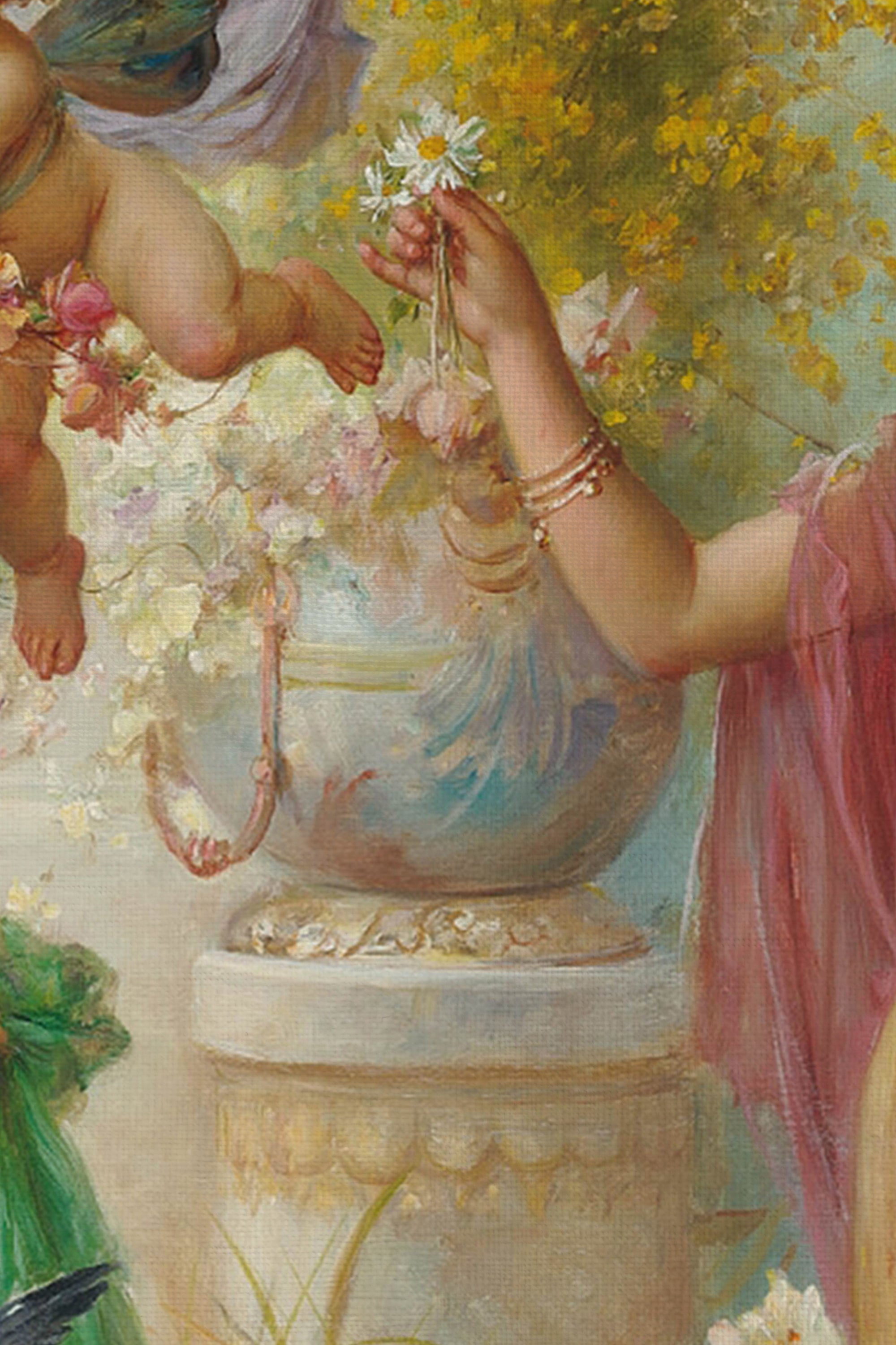 FÉERIE ANTIQUE, Oeuvre sur toile rigide, encadré Vintage Or