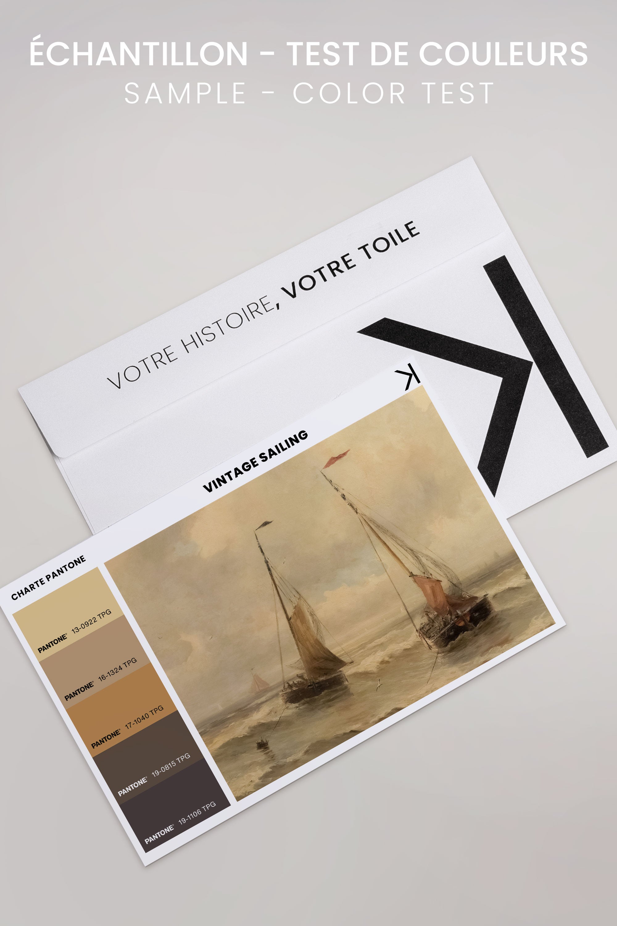 OLEKA CANVAS - VINTAGE SAILING, Oeuvre sur toile étirée, encadré Brun Chêne