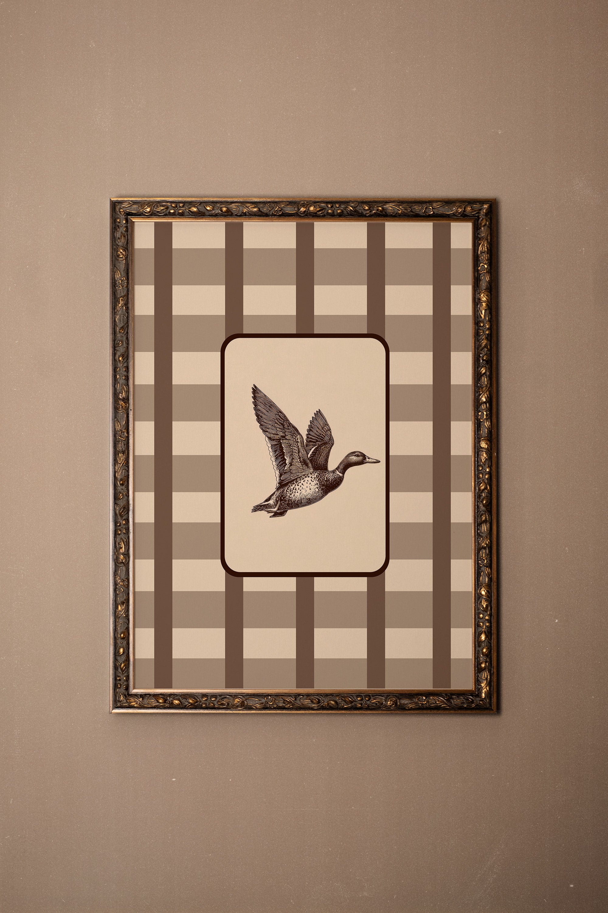 WINGS OF TIME, Artwork on stretched canvas, framed Vintage Bronze