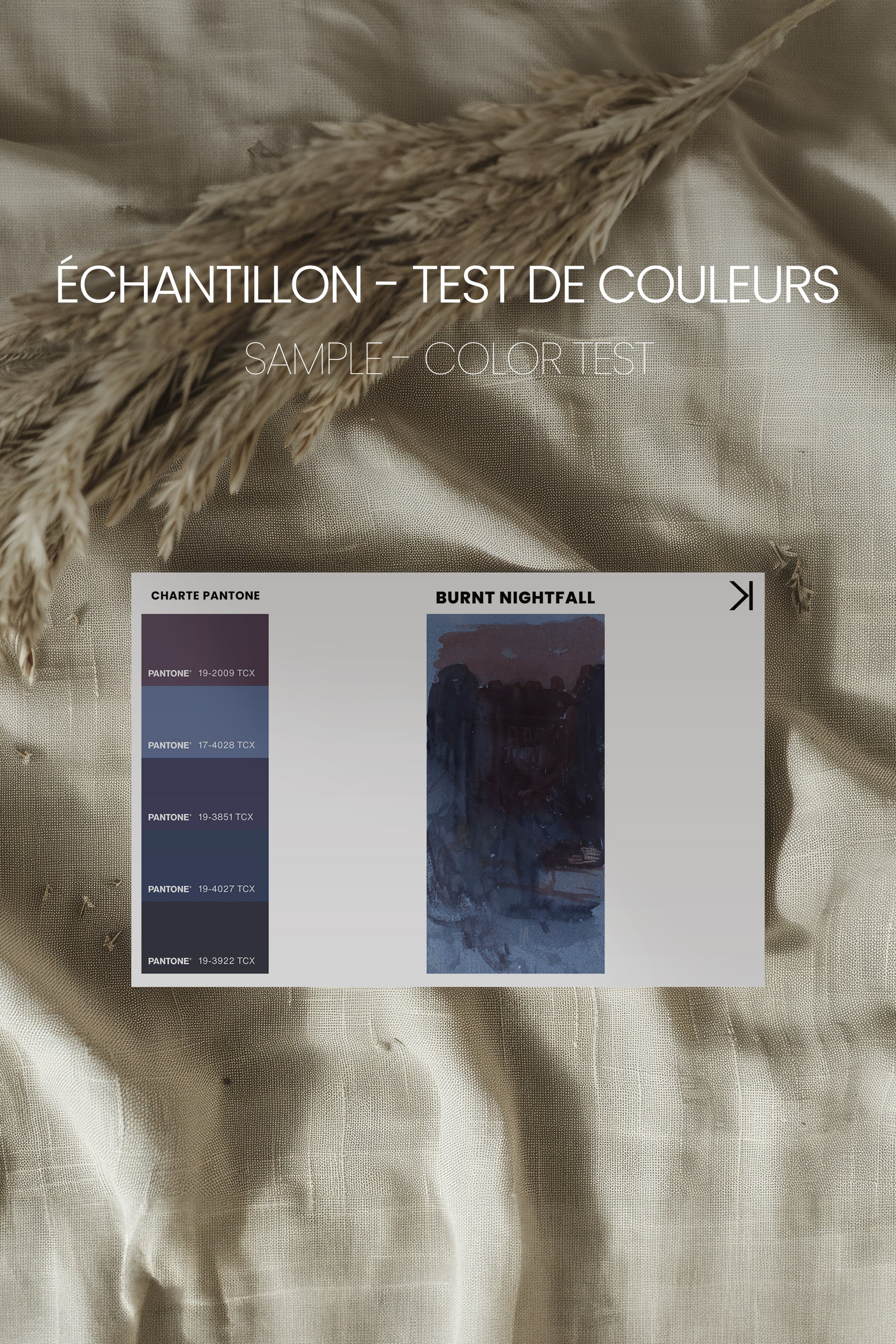 BURNT NIGHTFALL, Oeuvre sur toile étirée, encadré Brun Chêne