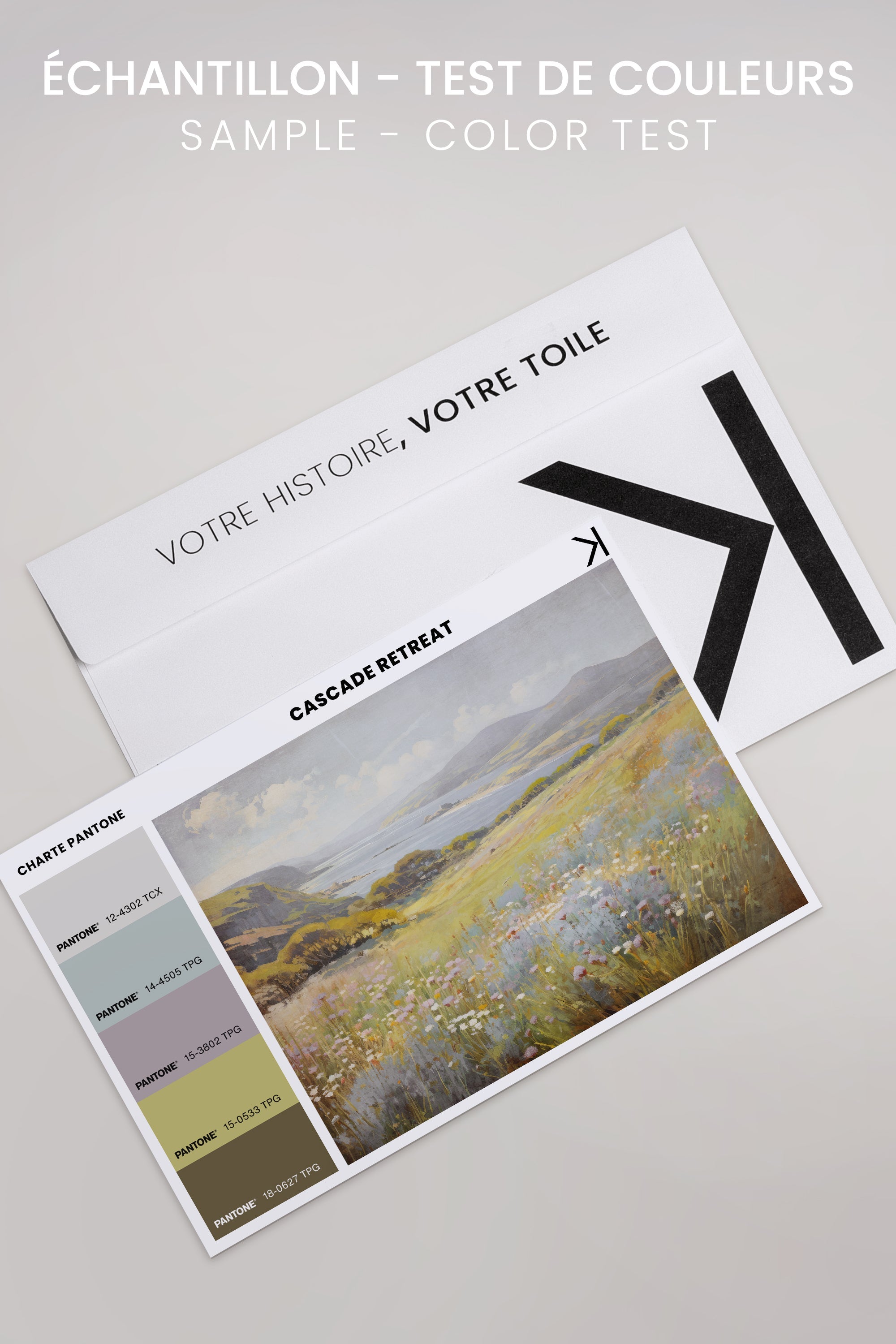 OLEKA CANVAS - Cascade retreat, Oeuvre sur toile étirée, encadré Naturel Clair