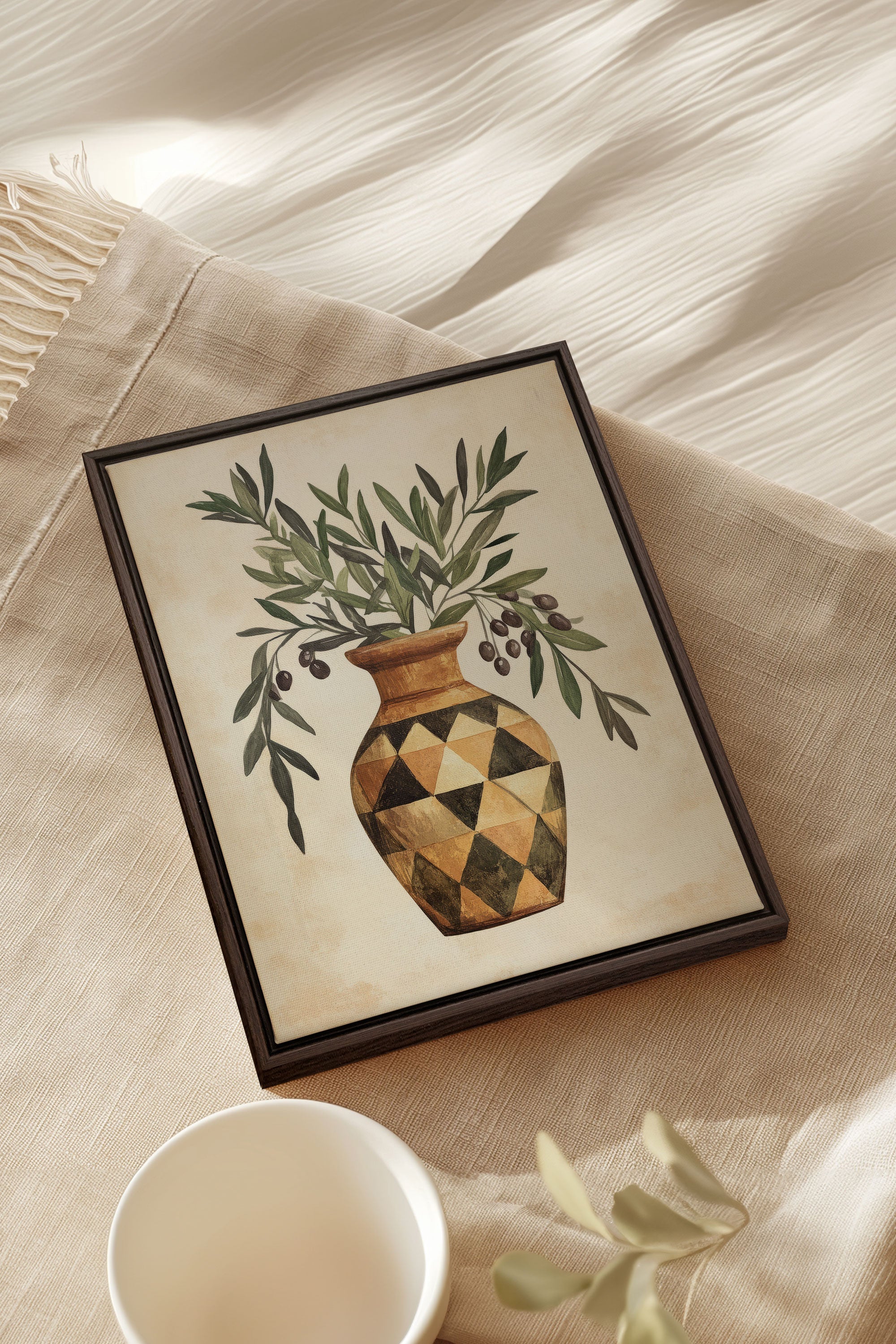 OLEKA CANVAS - PROVENCE GRACE, Oeuvre sur toile étirée, encadré Brun Noyer