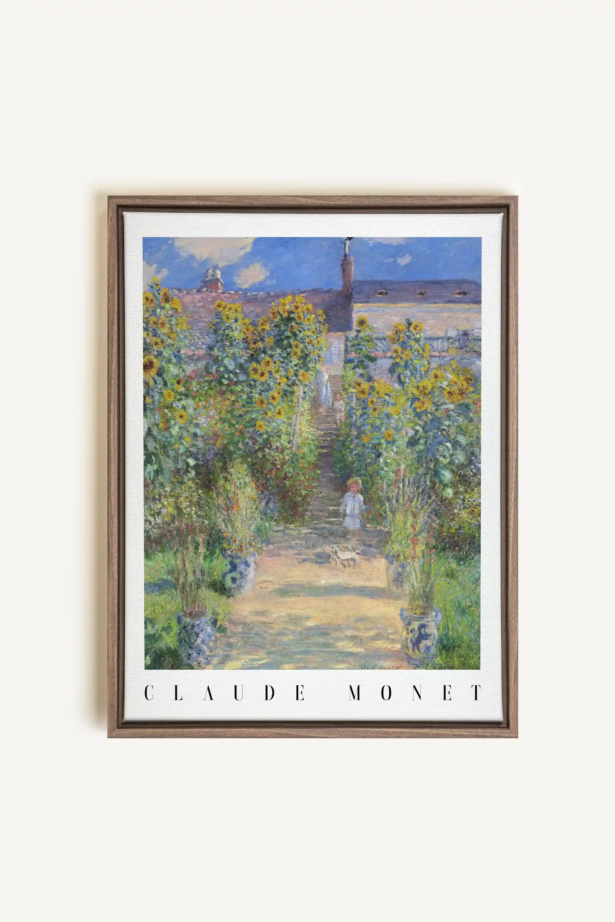 GARDEN LIGHT, Oeuvre sur toile étirée, encadré Brun Chêne