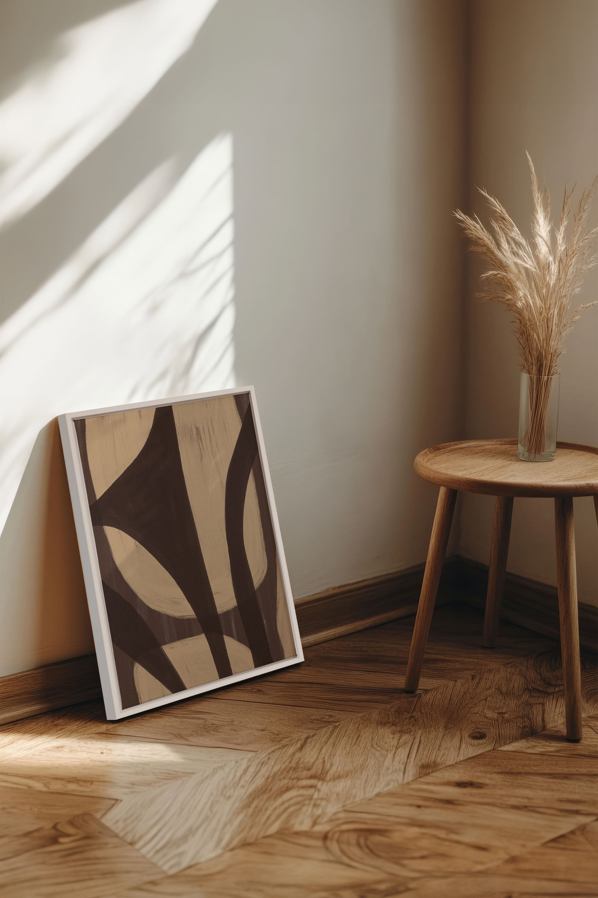 OLEKA CANVAS - SOFT PATHWAYS, Oeuvre sur toile étirée, encadré Blanc