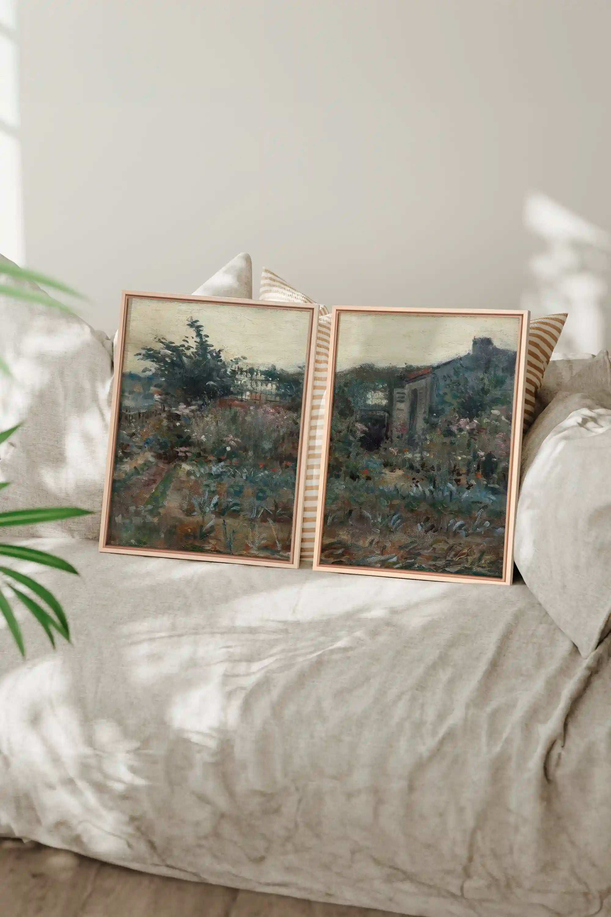 TIMELESS GARDEN DUO, 2 Oeuvres sur toile étirée, encadré Naturel Clair