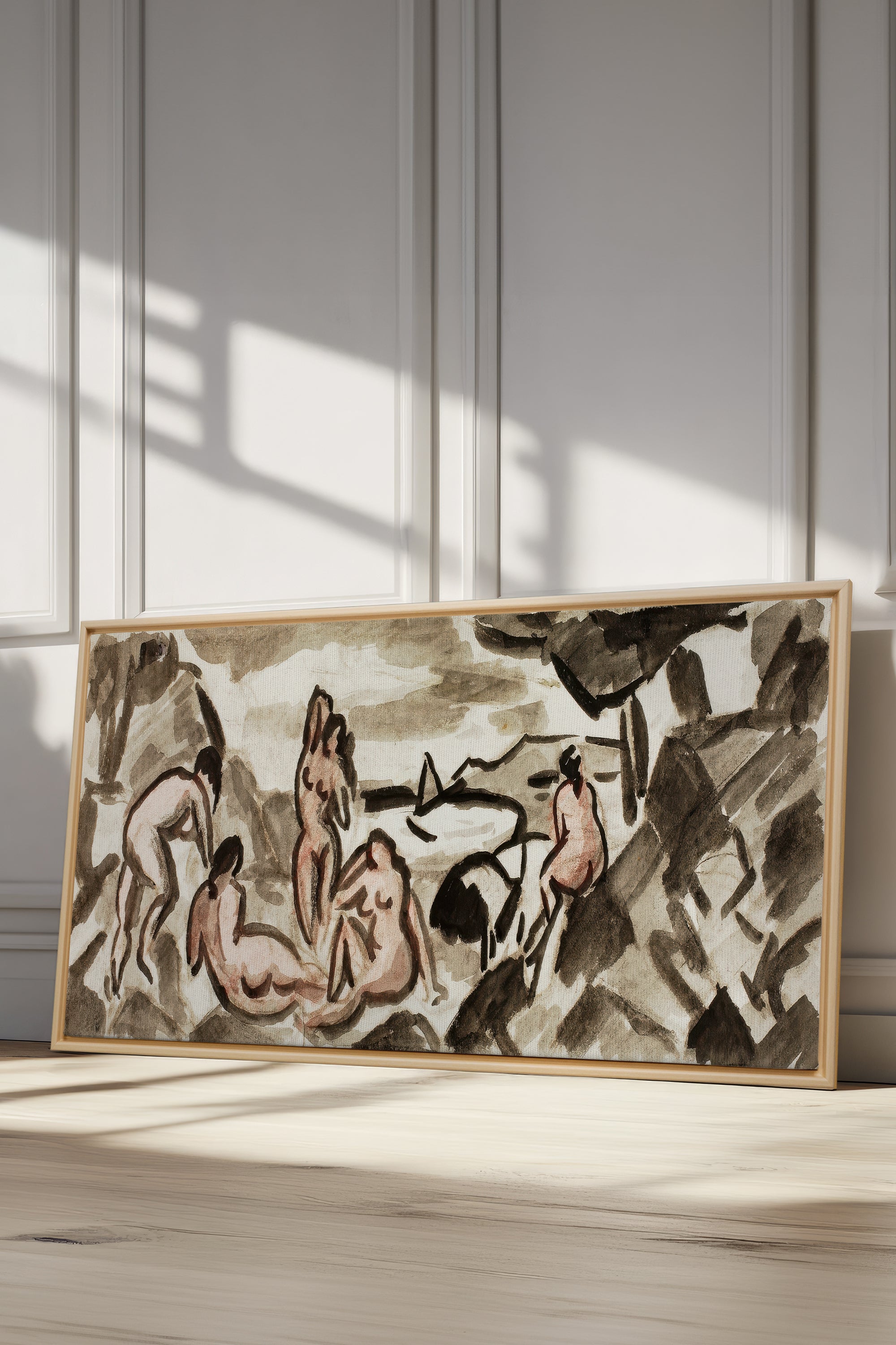 TERRE HUMAINE, Artwork on stretched canvas, framed Natural Light