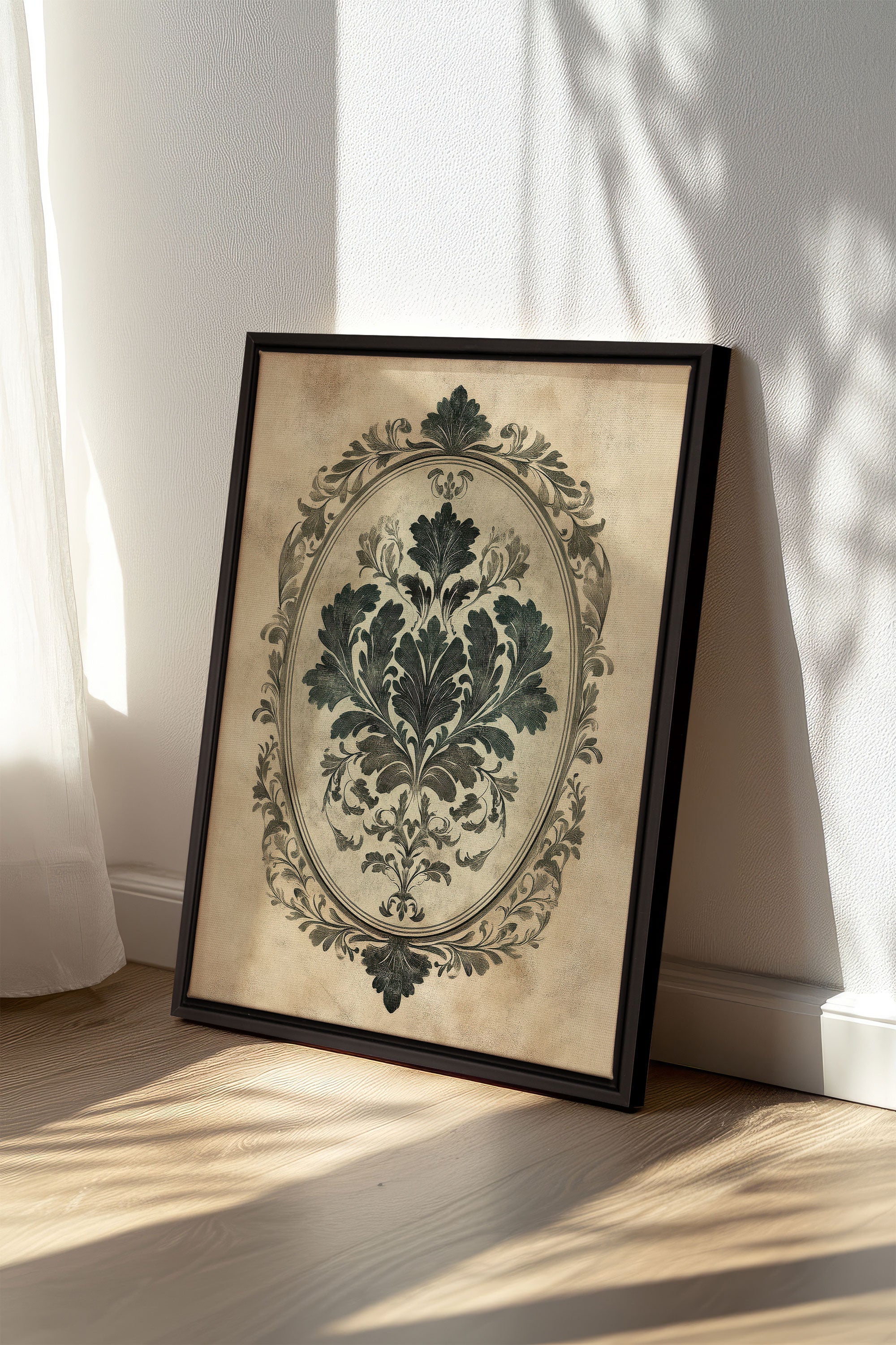 OLEKA CANVAS - FLORAL MAJESTY, Oeuvre sur toile étirée, encadré Noir