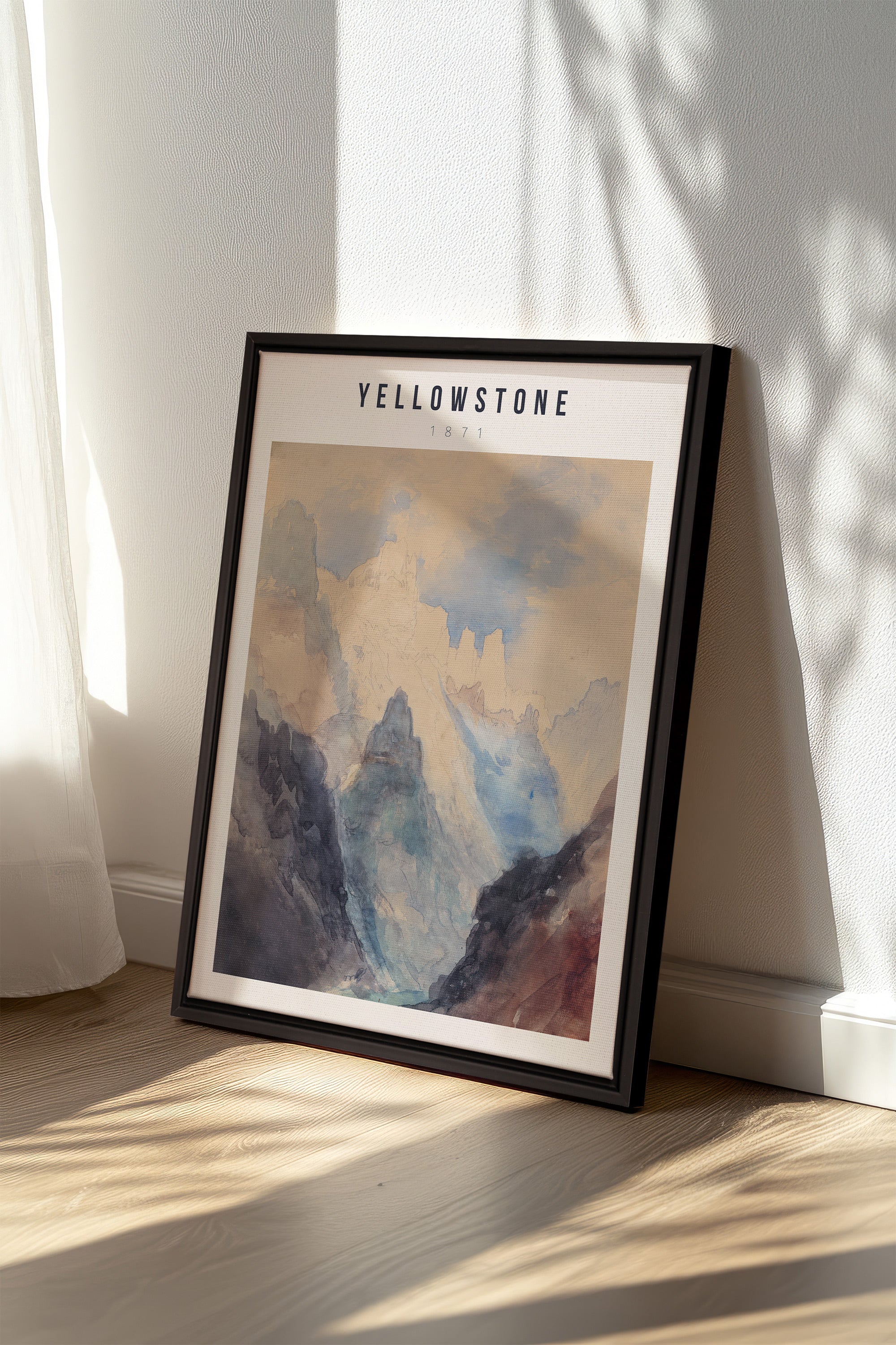 YELLOWSTONE, Artwork on stretched canvas, framed in black