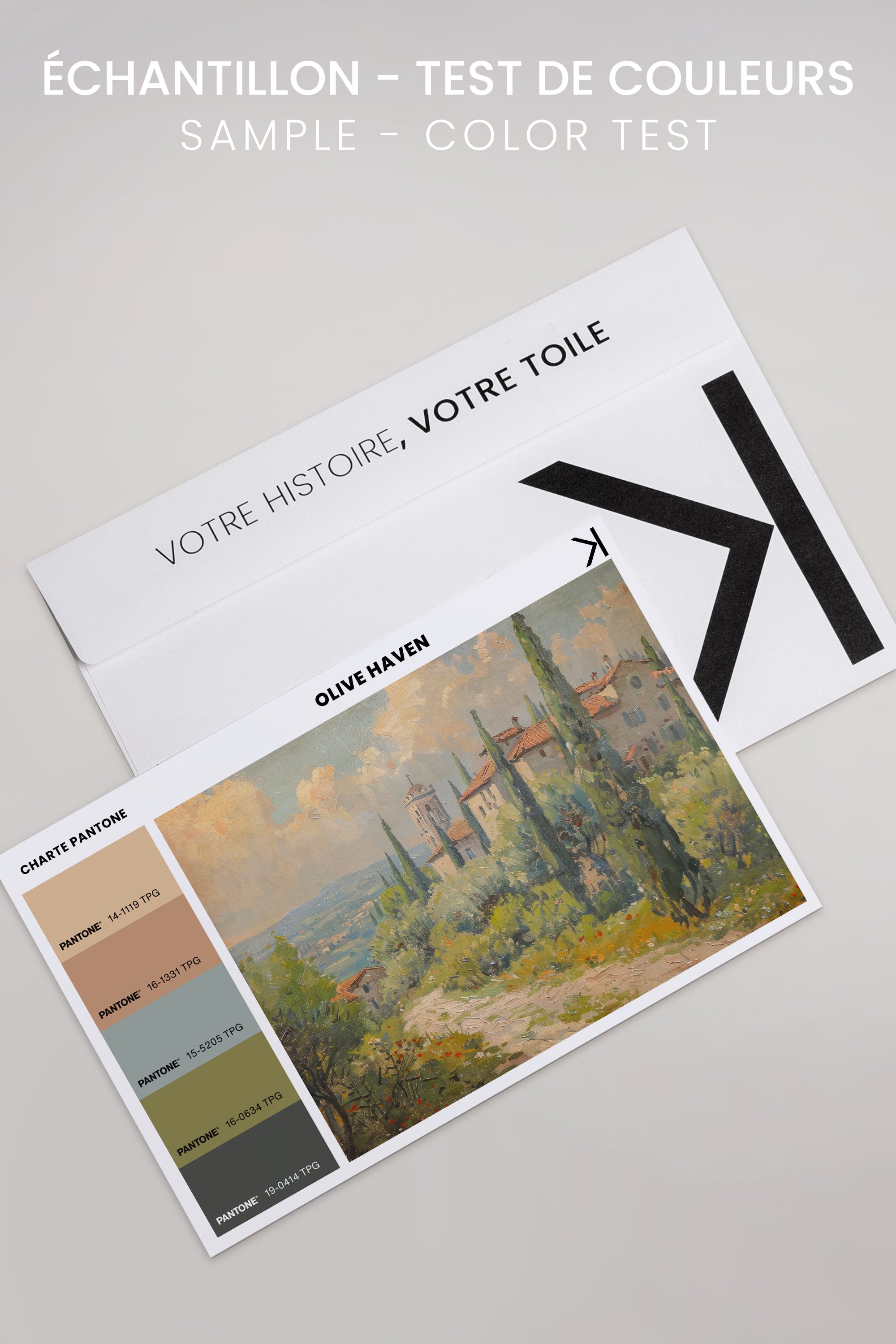 OLEKA CANVAS - Olive Haven, Oeuvre sur toile étirée, encadré Brun Chêne