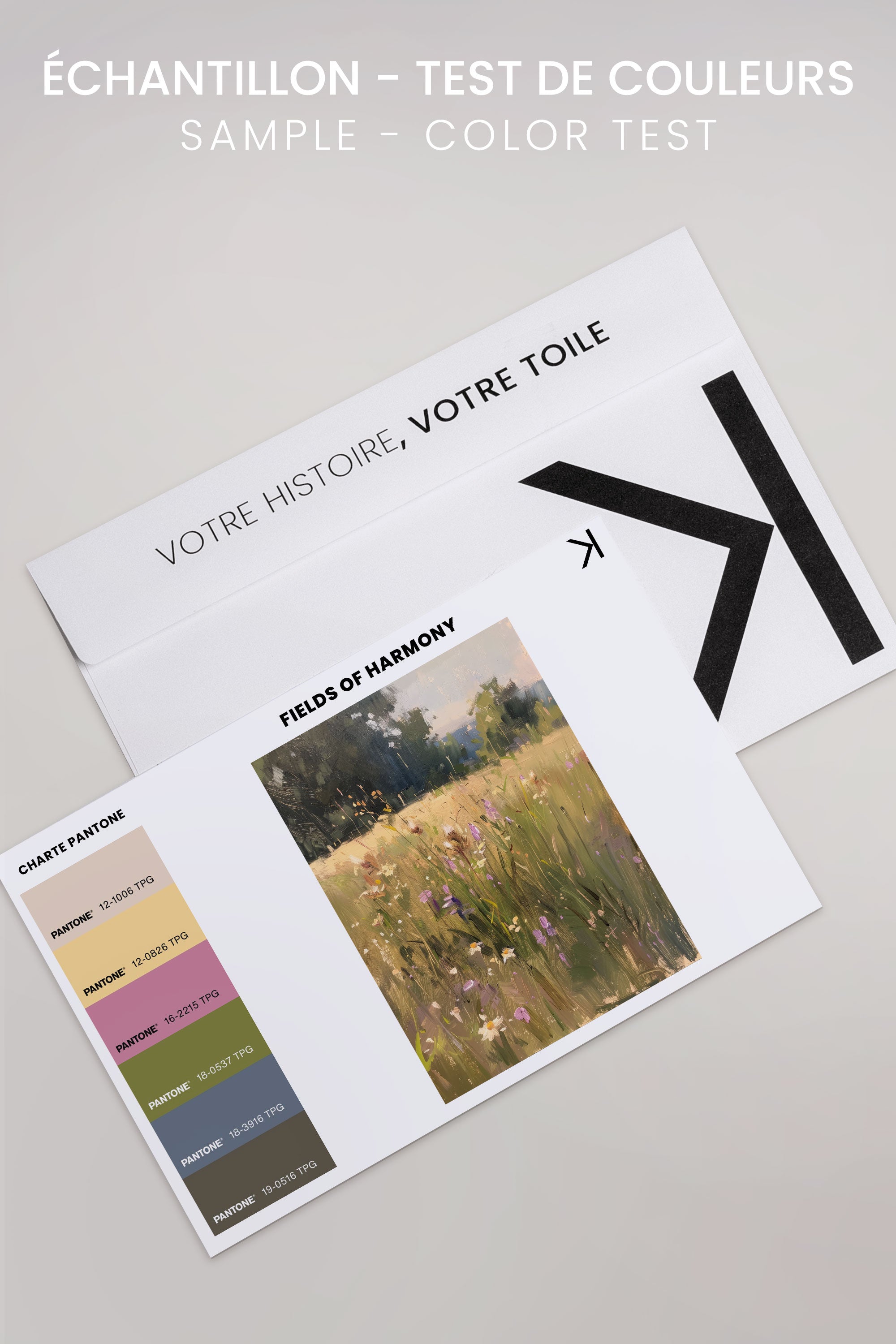 OLEKA CANVAS - FIELDS OF HARMONY, Oeuvre sur toile étirée, encadré Blanc