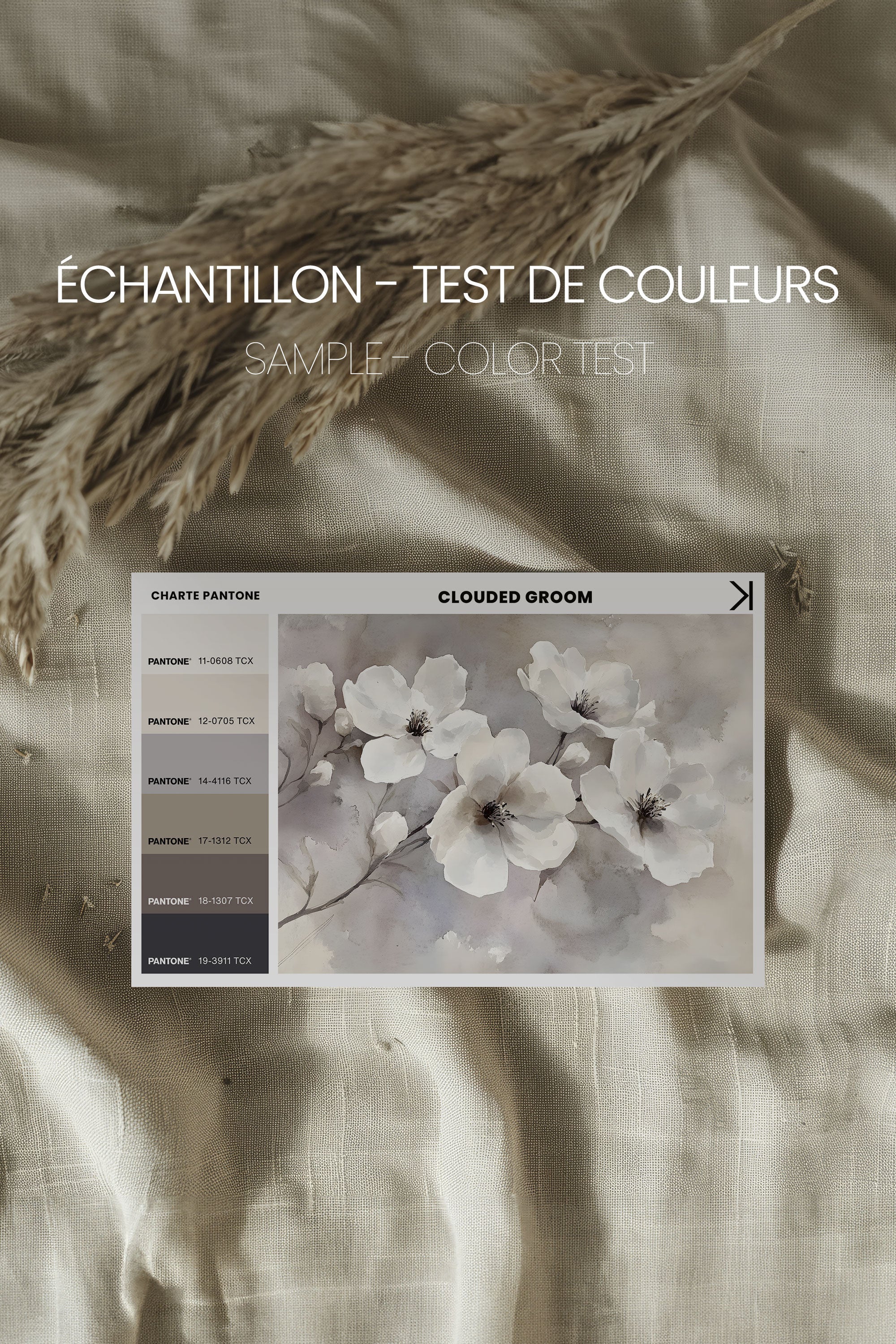 OLEKA CANVAS - CLOUDED Groom, Oeuvre sur toile étirée, encadré Noir