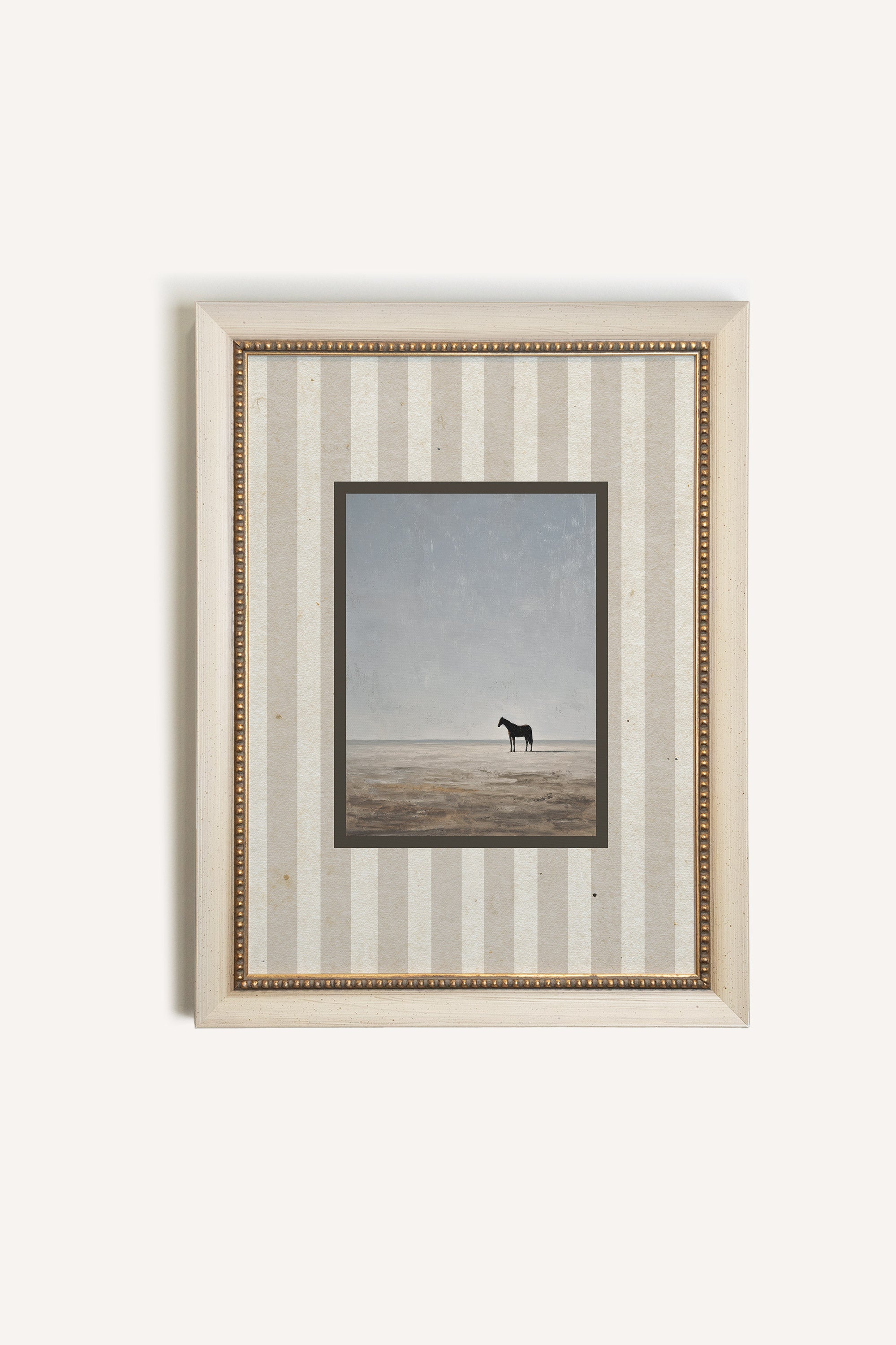 LONE FIGURE, Artwork on rigid canvas, signature frame by Atelier Dansereau