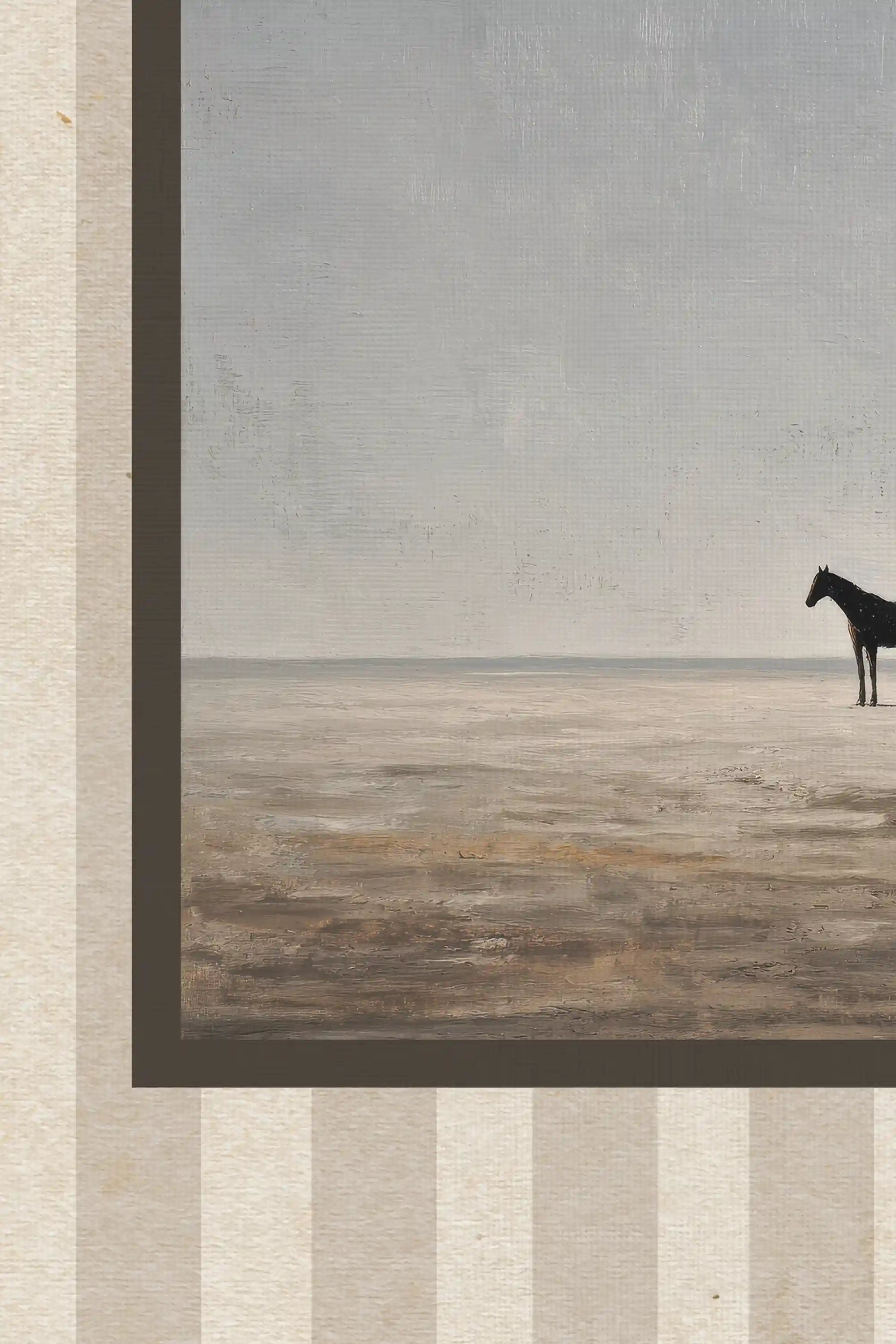 LONE FIGURE, Artwork on rigid canvas, signature frame by Atelier Dansereau