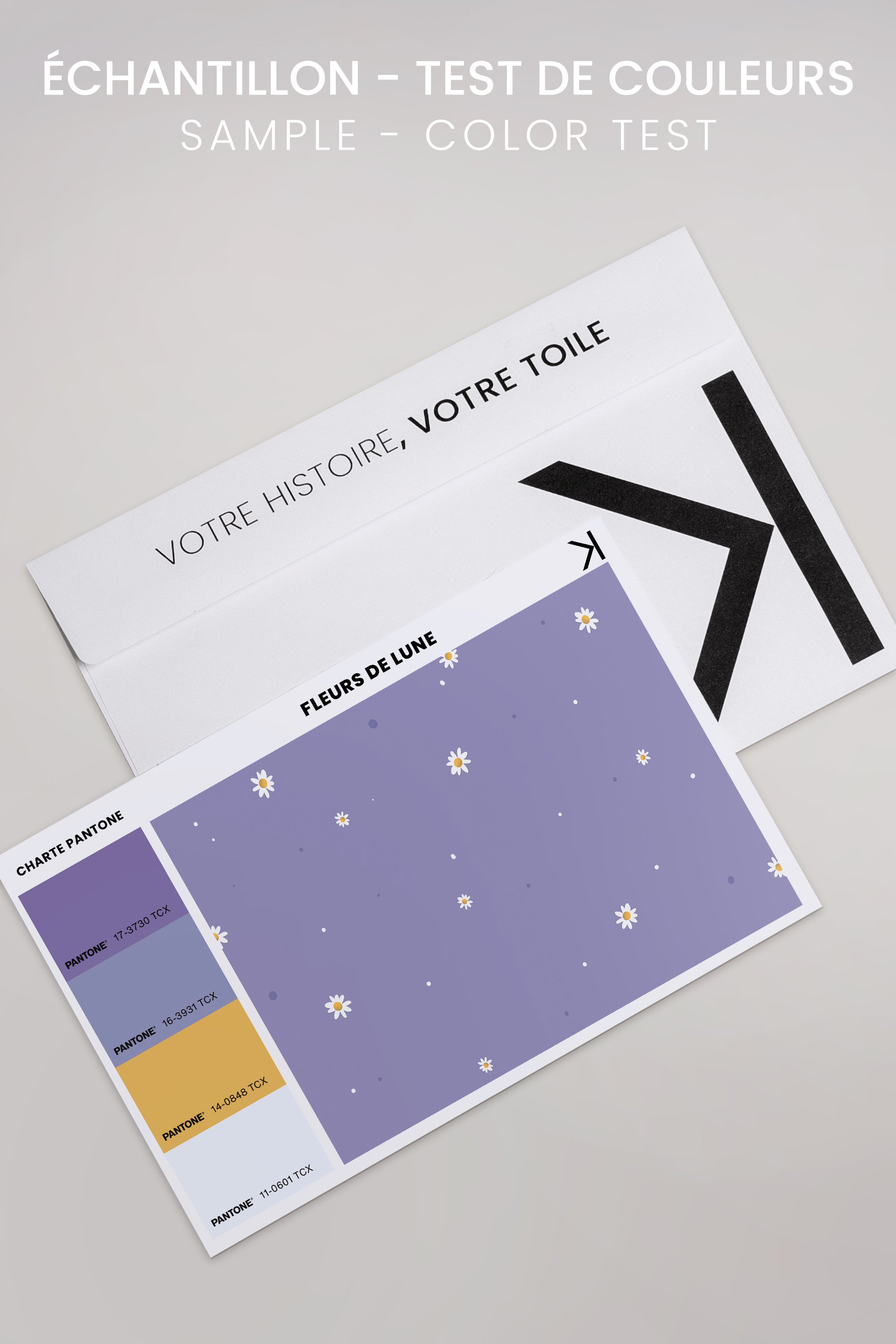 OLEKA CANVAS - FLEURS DE LUNE, Oeuvre sur toile étirée, encadré Noir