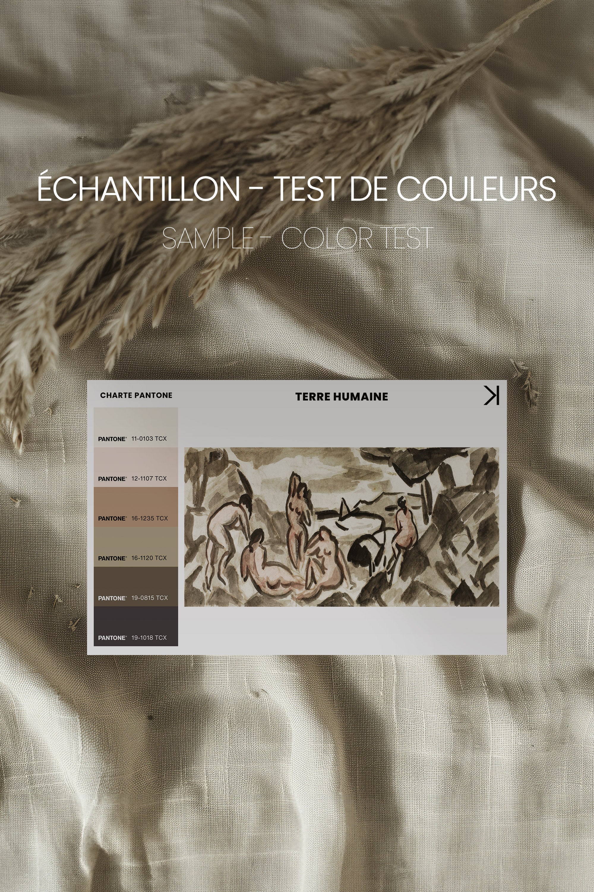 TERRE HUMAINE, Artwork on stretched canvas, framed Natural Light