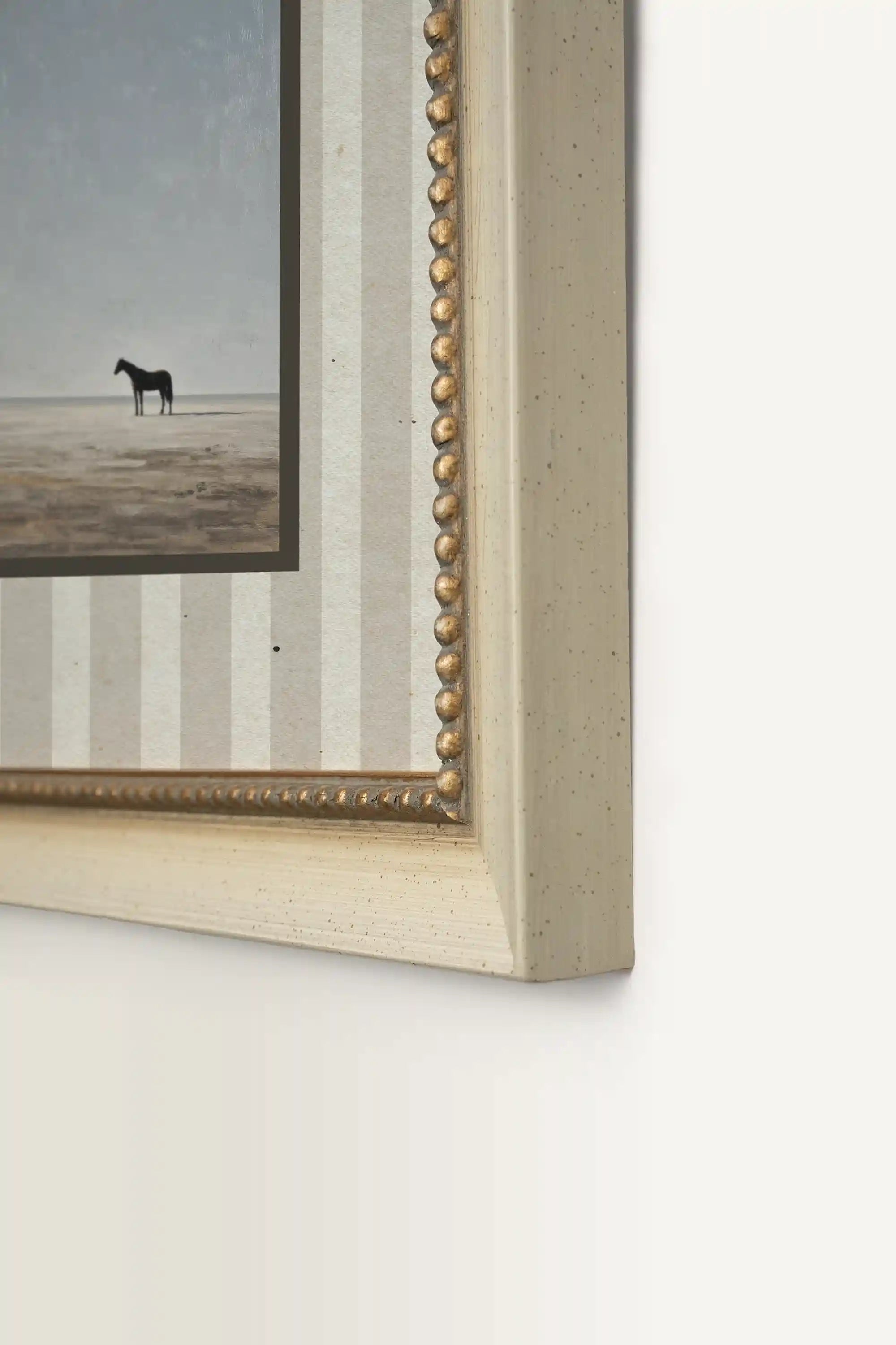 LONE FIGURE, Artwork on rigid canvas, signature frame by Atelier Dansereau