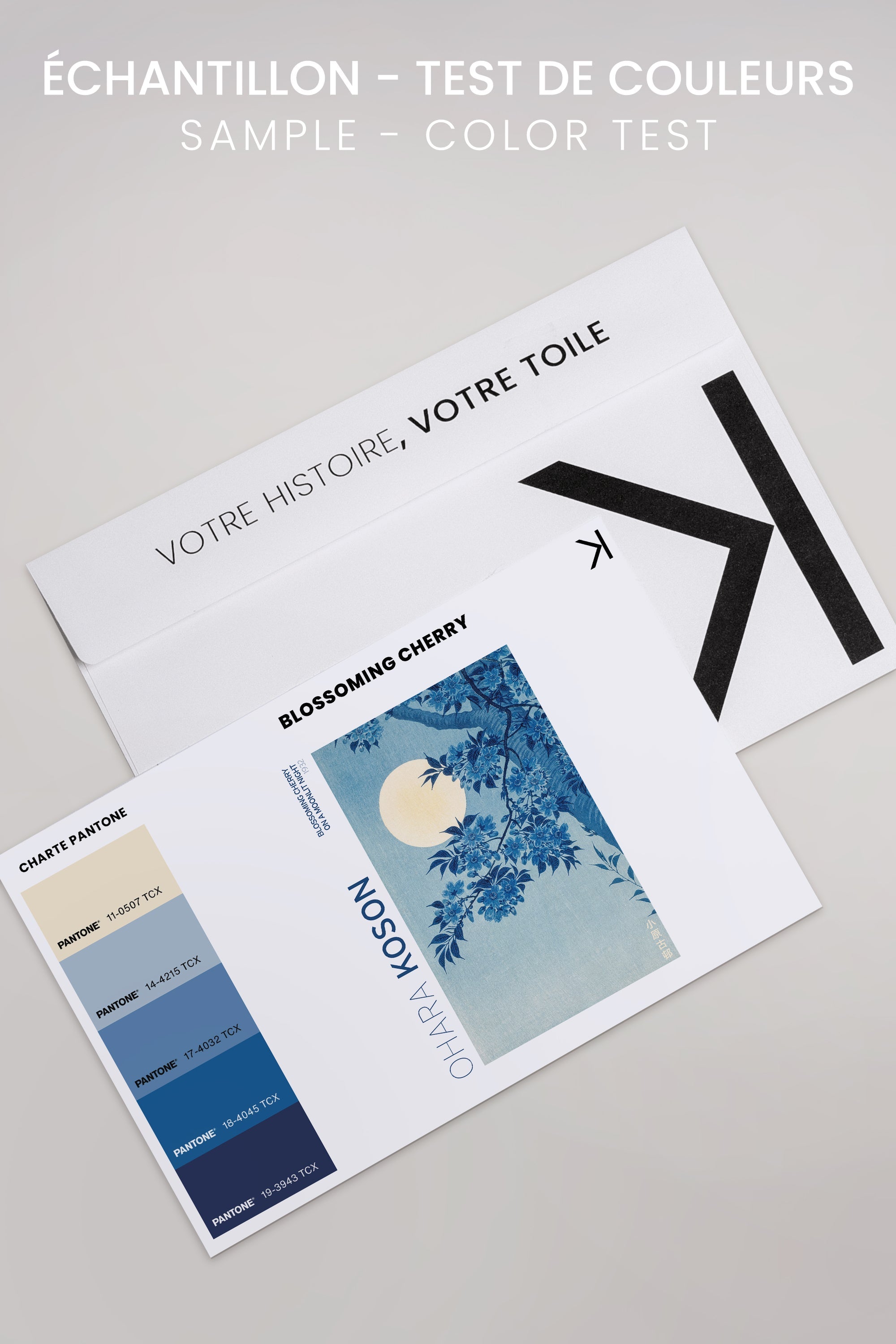 OLEKA CANVAS - BLOSSOMING CHERRY, Oeuvre sur toile étirée, encadré Brun Noyer