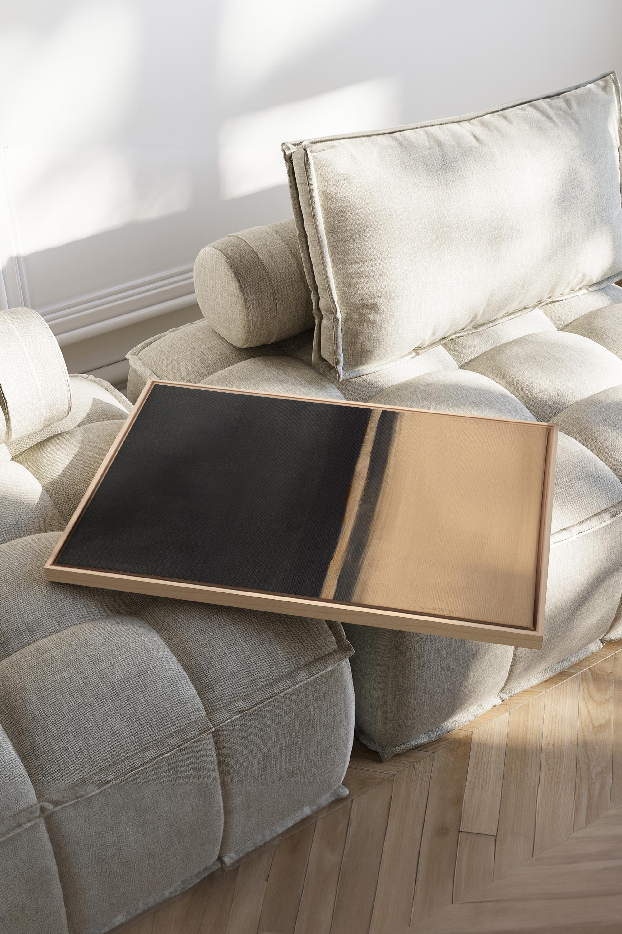 OLEKA CANVAS - SHIFTING SANDS, Oeuvre sur toile étirée, encadré Naturel Clair