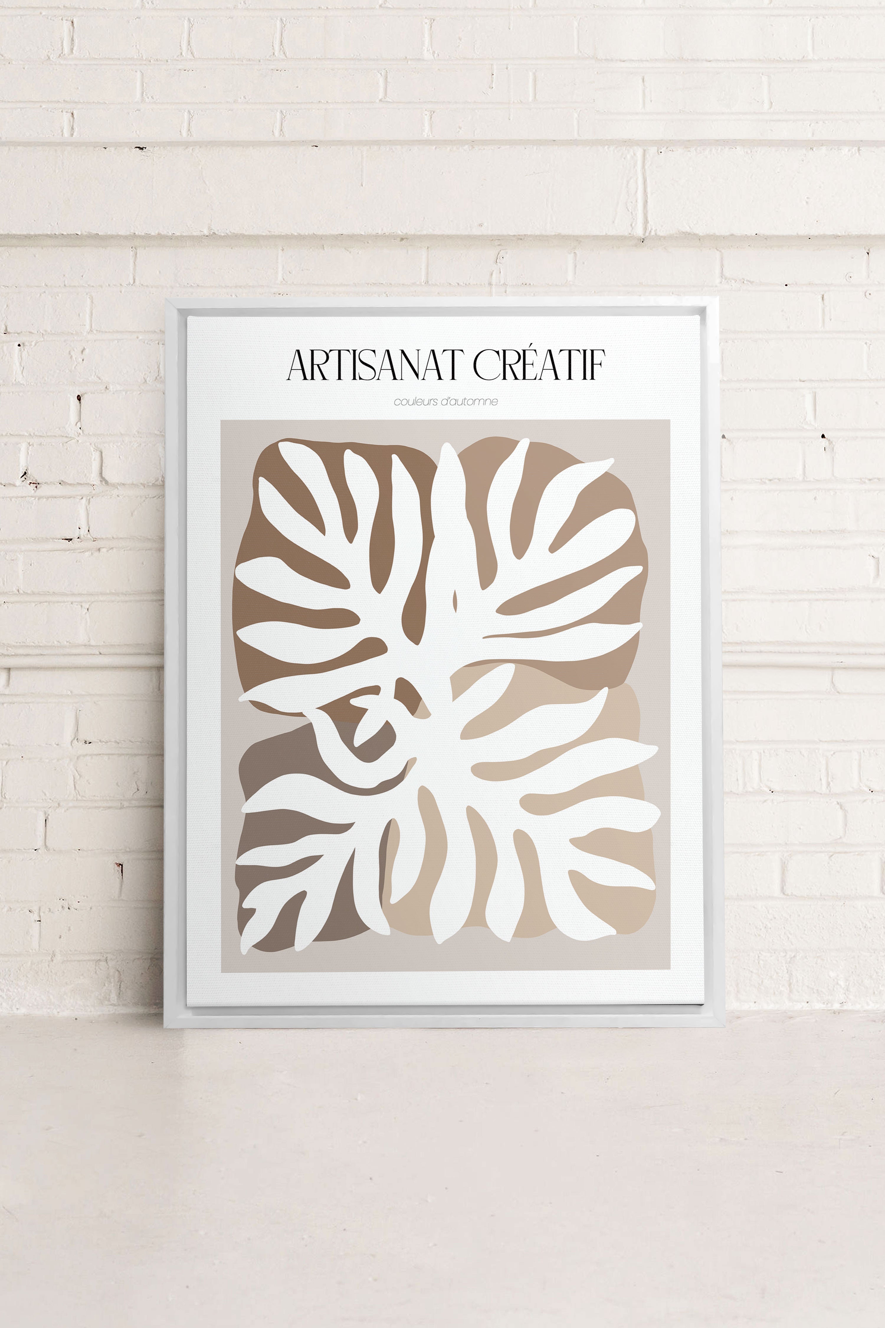 OLEKA CANVAS - ARTISANAT CRÉATIF, Oeuvre sur toile étirée, encadré Blanc