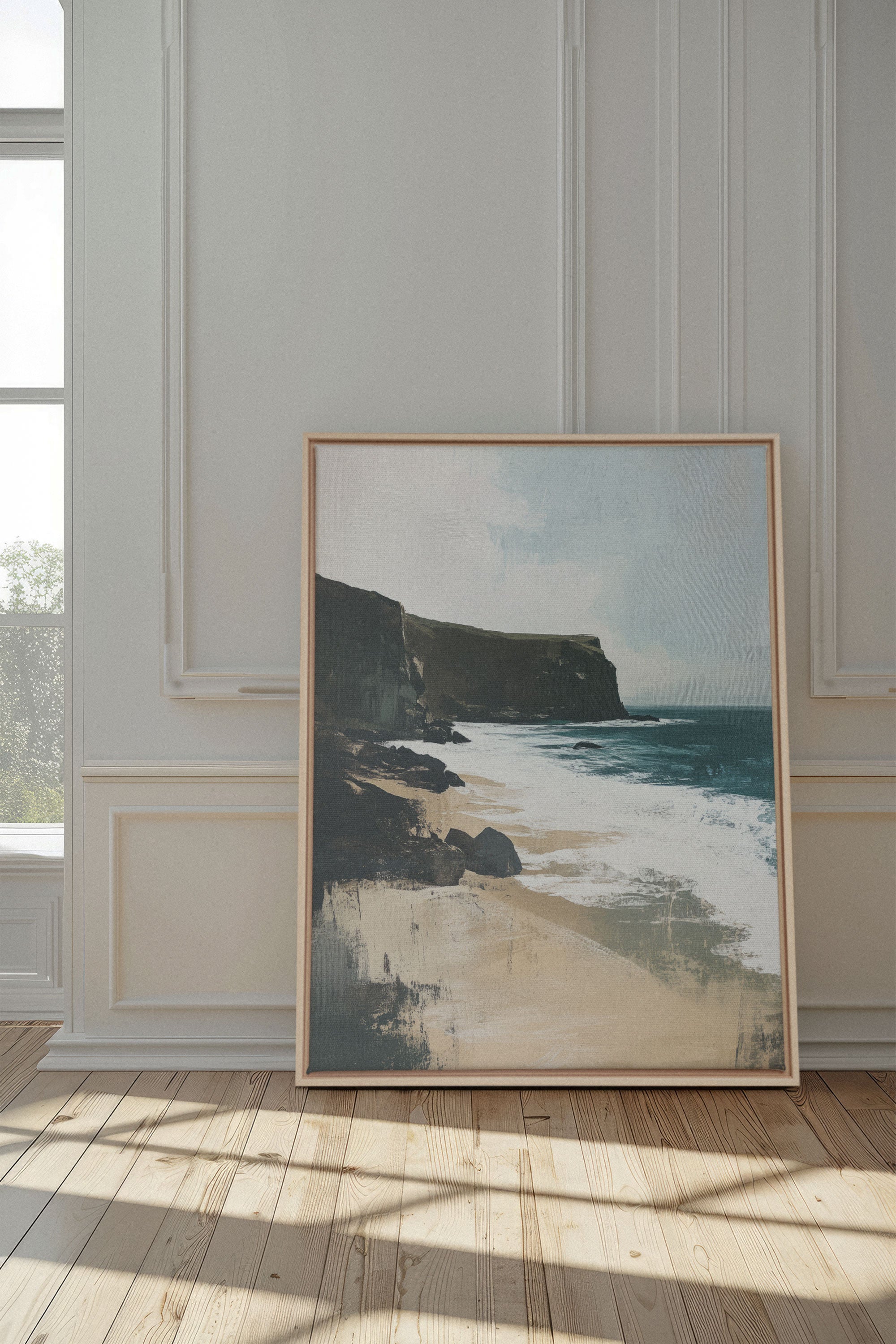 OLEKA CANVAS - MAJESTIC CLIFFS, Oeuvre sur toile étirée, encadré Naturel Clair
