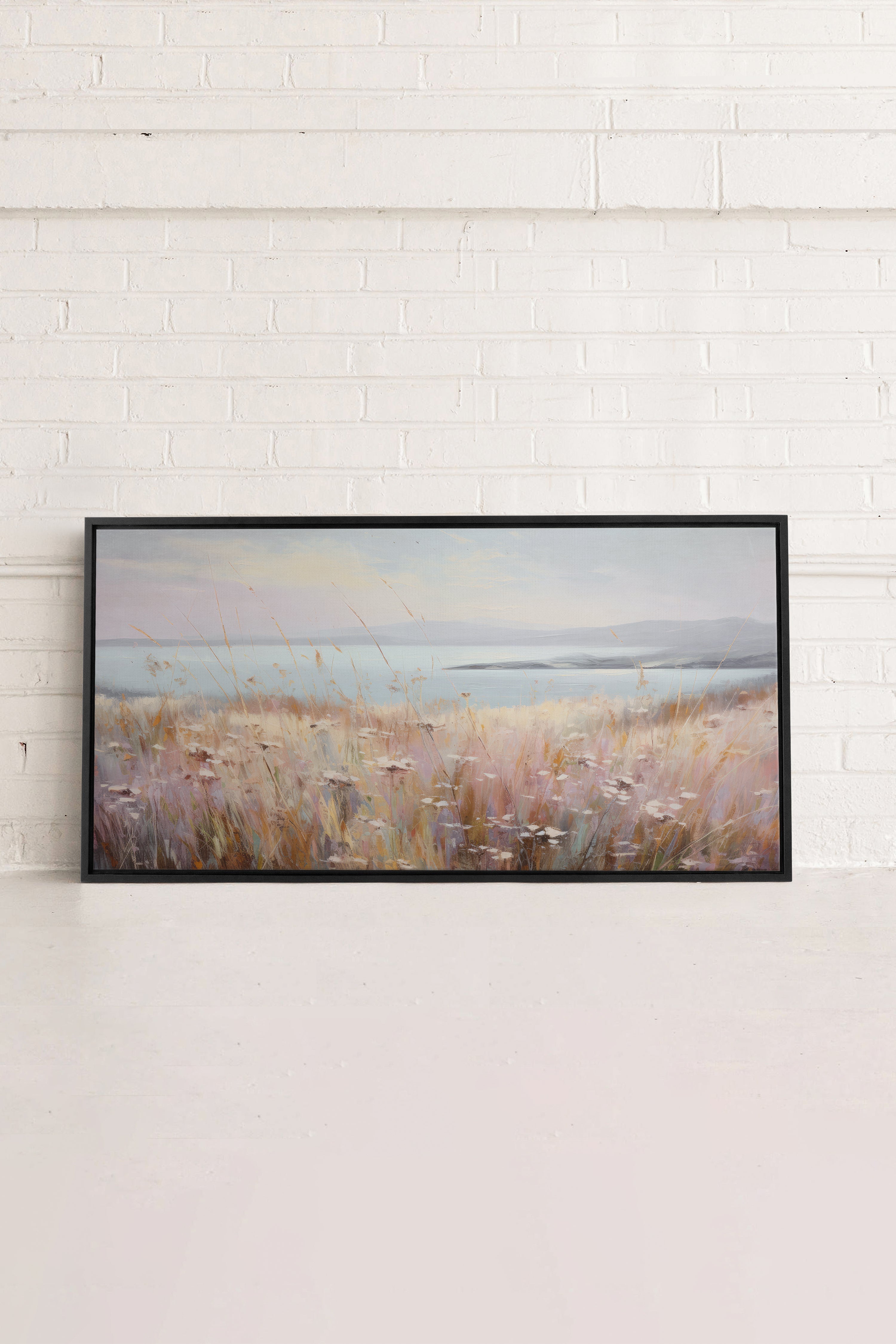 OLEKA CANVAS - Rose Lagoon, Oeuvre sur toile étirée, encadré Noir