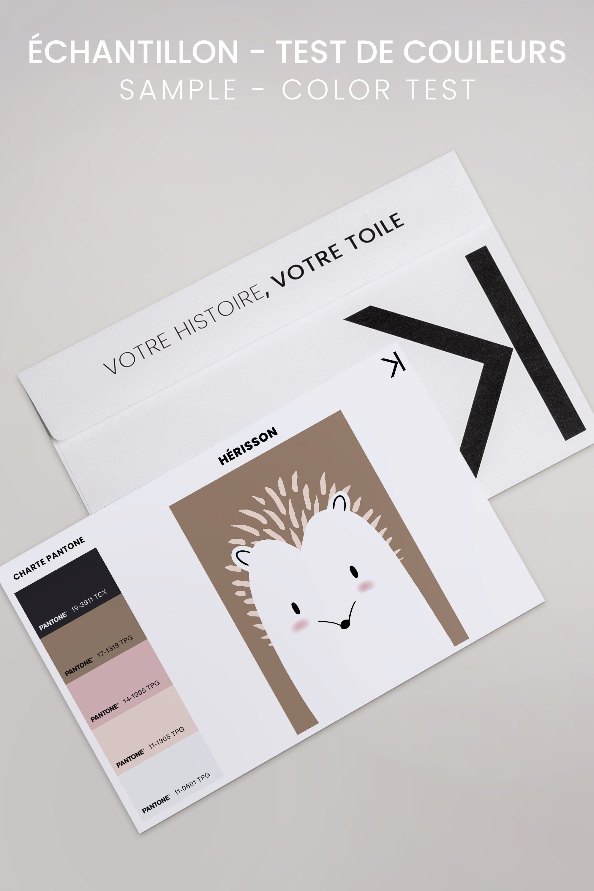 OLEKA CANVAS - HÉRISSON, Oeuvre sur toile étirée, encadré Brun Chêne