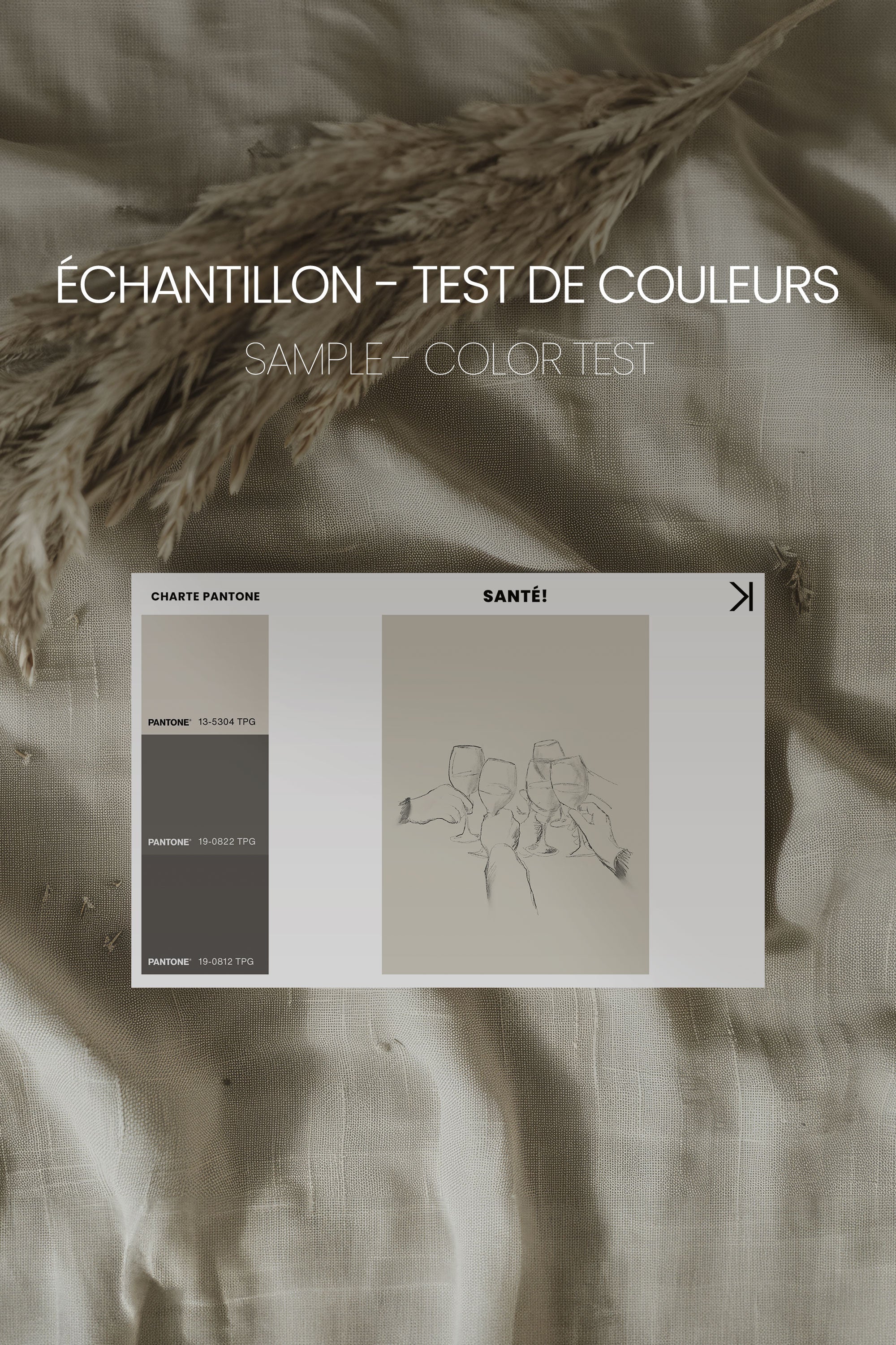 OLEKA CANVAS - SANTÉ!, Oeuvre sur toile étirée, encadré Brun Noyer