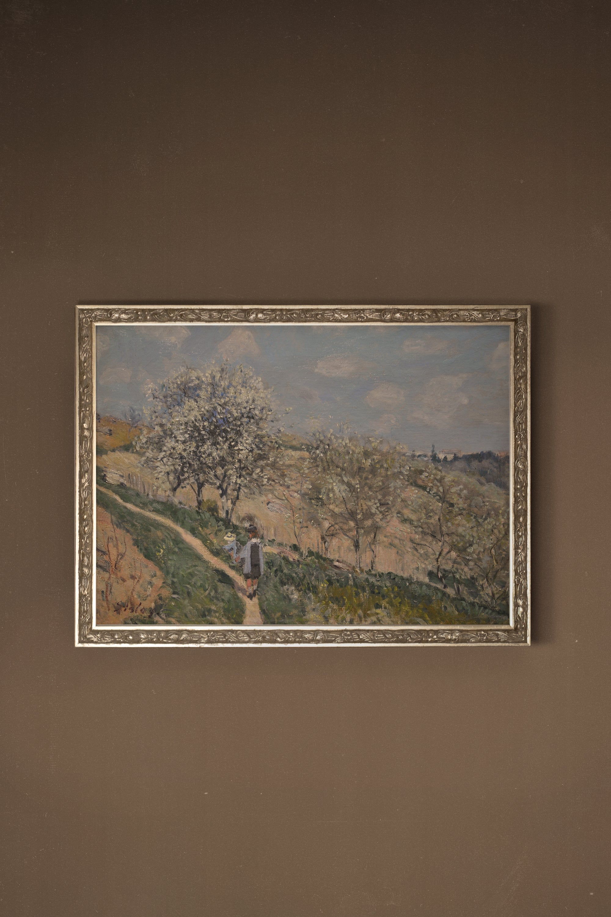 FLORAISON À BOUGIVAL, Oeuvre sur toile rigide, encadré Vintage Argent
