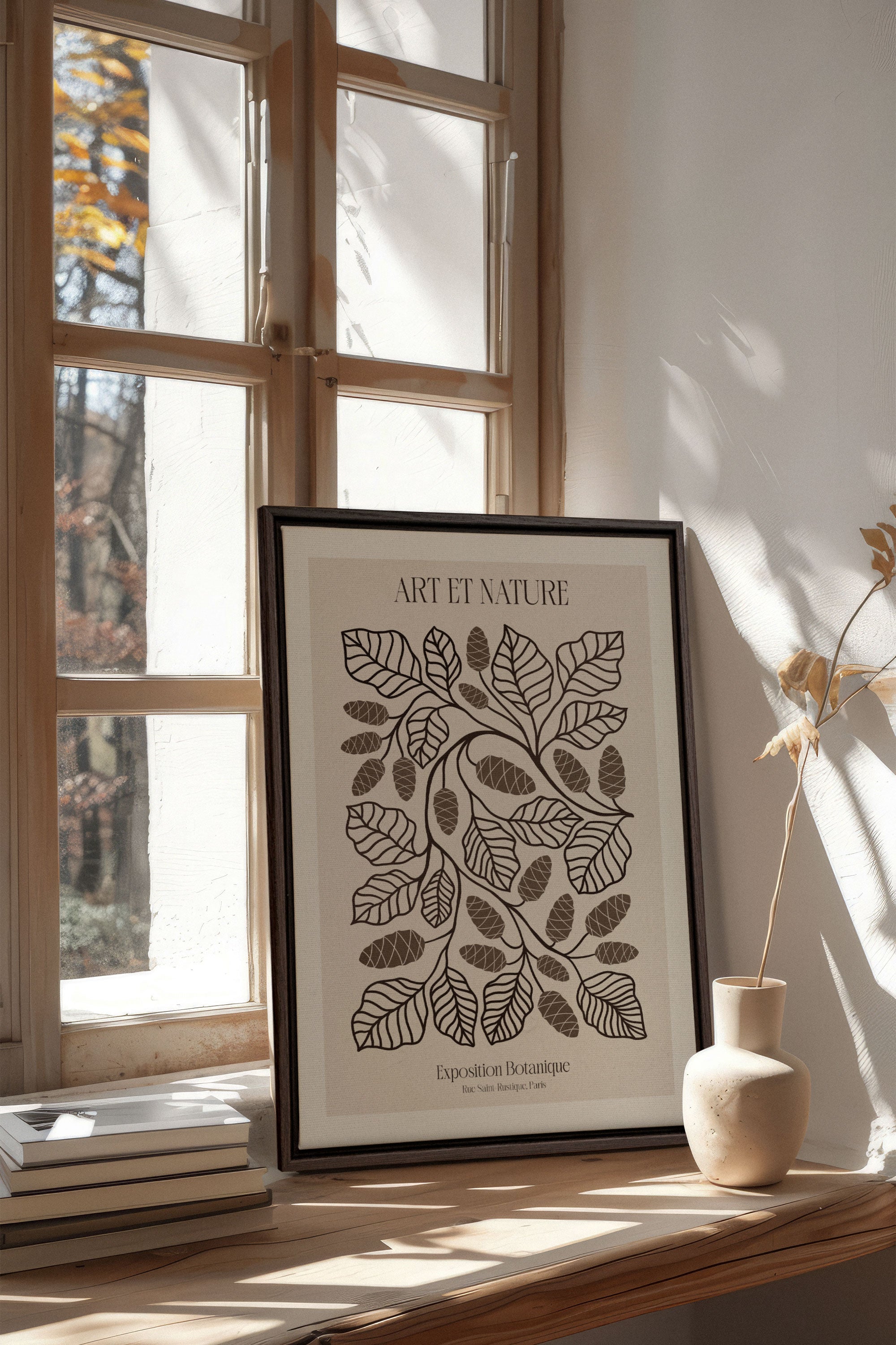 OLEKA CANVAS - ART ET NATURE, Oeuvre sur toile étirée, encadré Brun Noyer