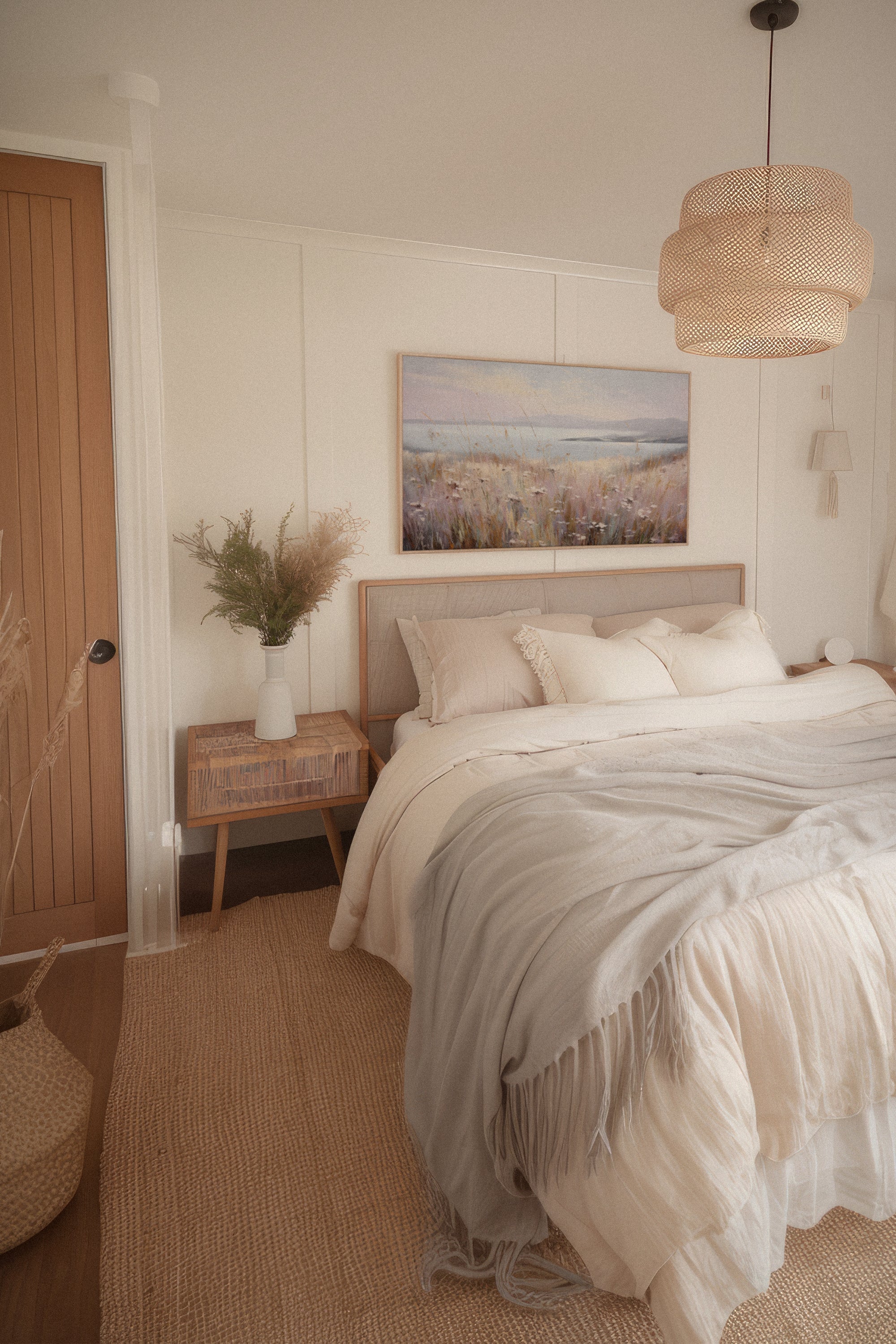 OLEKA CANVAS - Rose Lagoon, Oeuvre sur toile étirée, encadré Naturel Clair