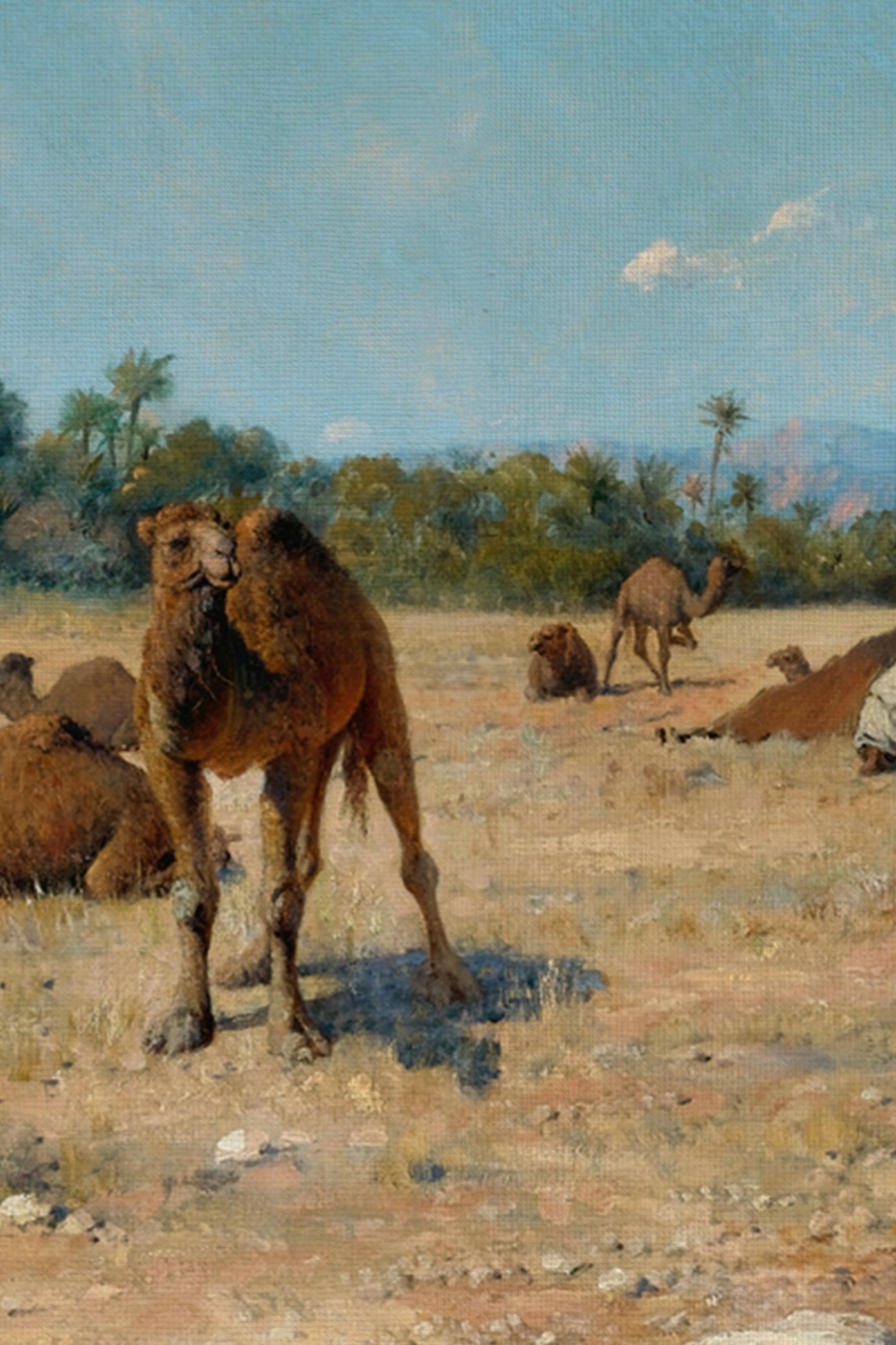 HALTE AU SOLEIL, Artwork on rigid canvas, framed in Vintage Bronze