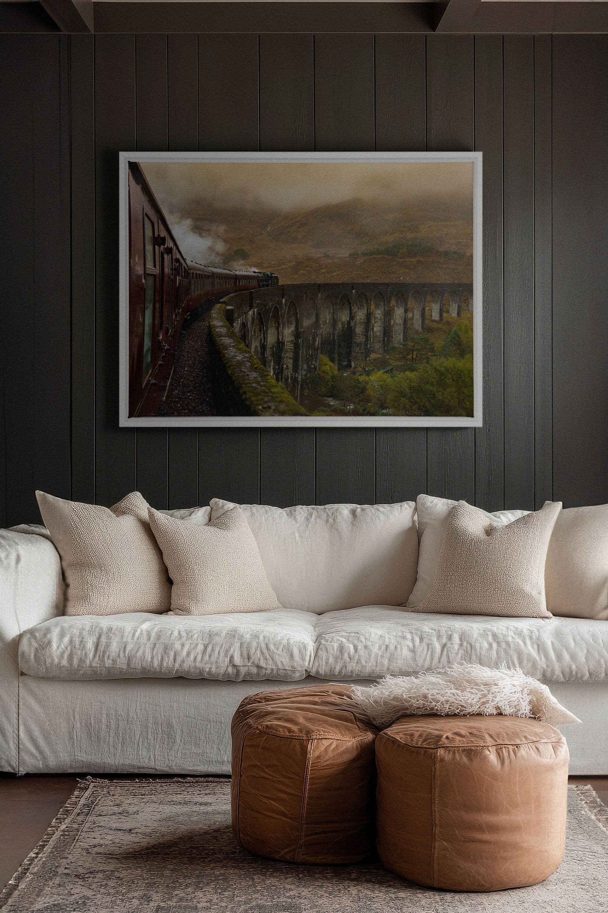 OLEKA CANVAS - ROUTE DU MYSTÈRE, Oeuvre sur toile étirée, encadré Blanc