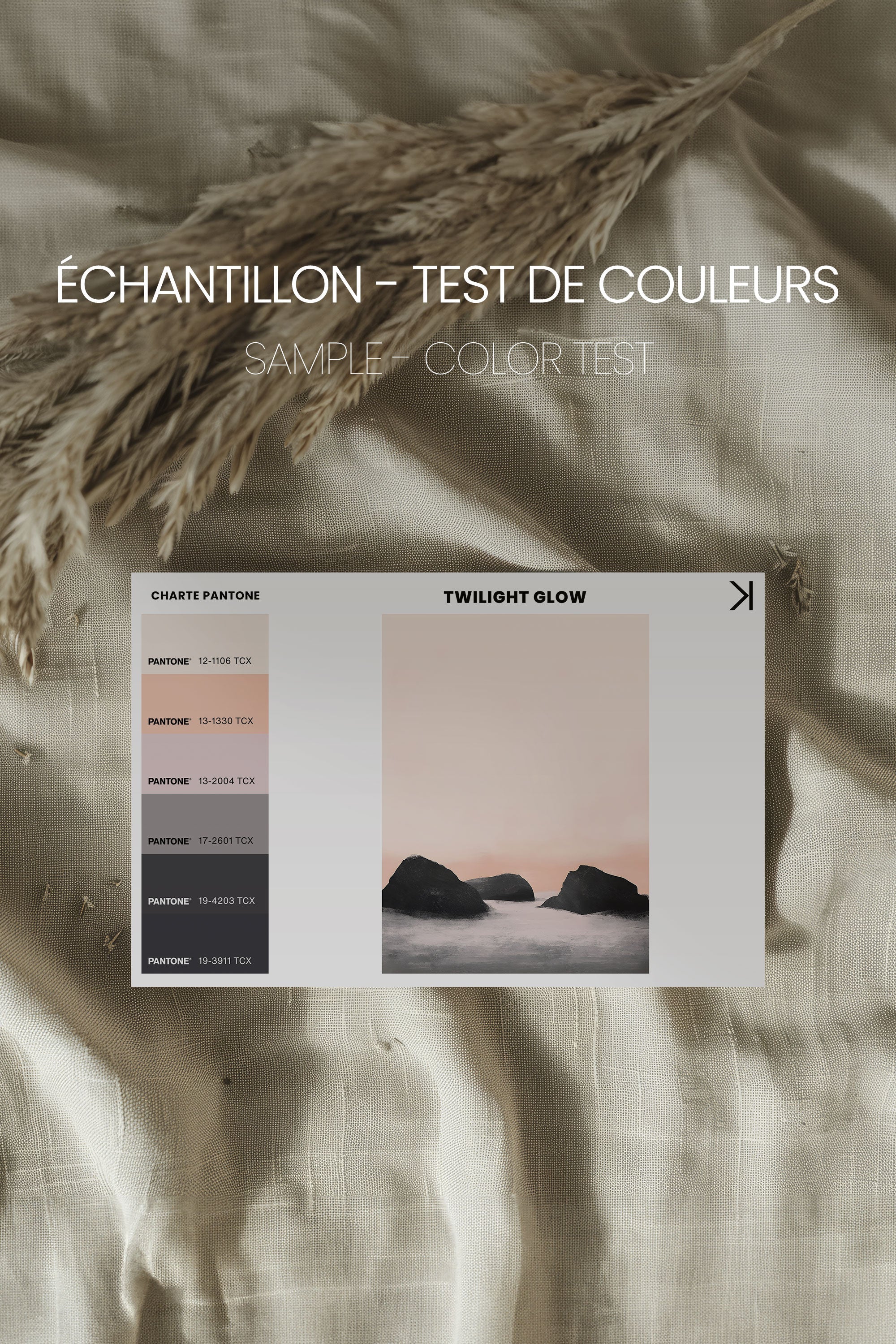 OLEKA CANVAS - TWILIGHT GLOW, Oeuvre sur toile étirée, encadré Naturel Clair