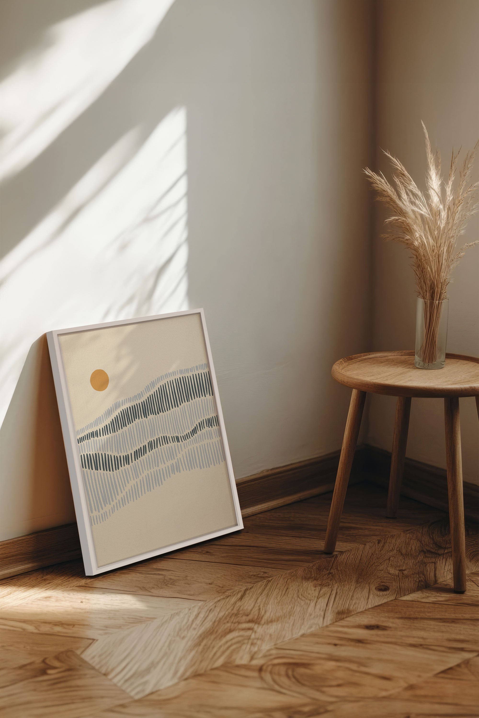 OLEKA CANVAS - VAGUES, Oeuvre sur toile étirée, encadré Blanc